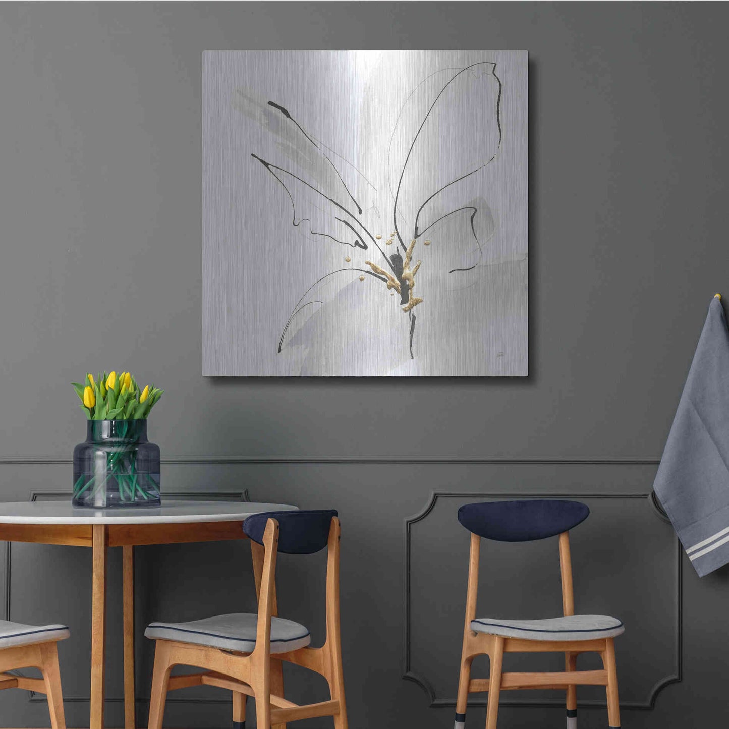 Luxe Metal Art 'Cool Gray VII' by Chris Paschke, Metal Wall Art,36x36