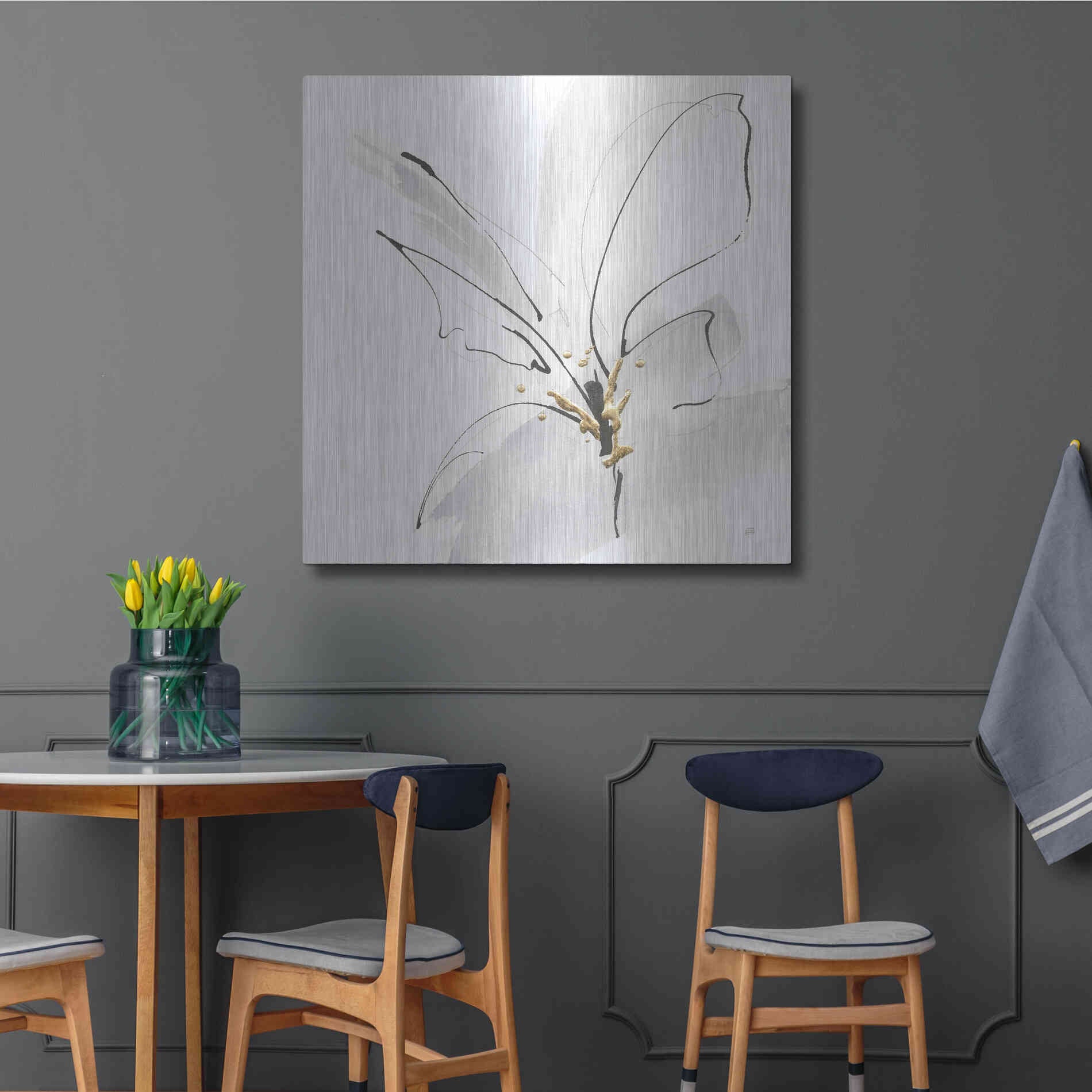 Luxe Metal Art 'Cool Gray VII' by Chris Paschke, Metal Wall Art,36x36