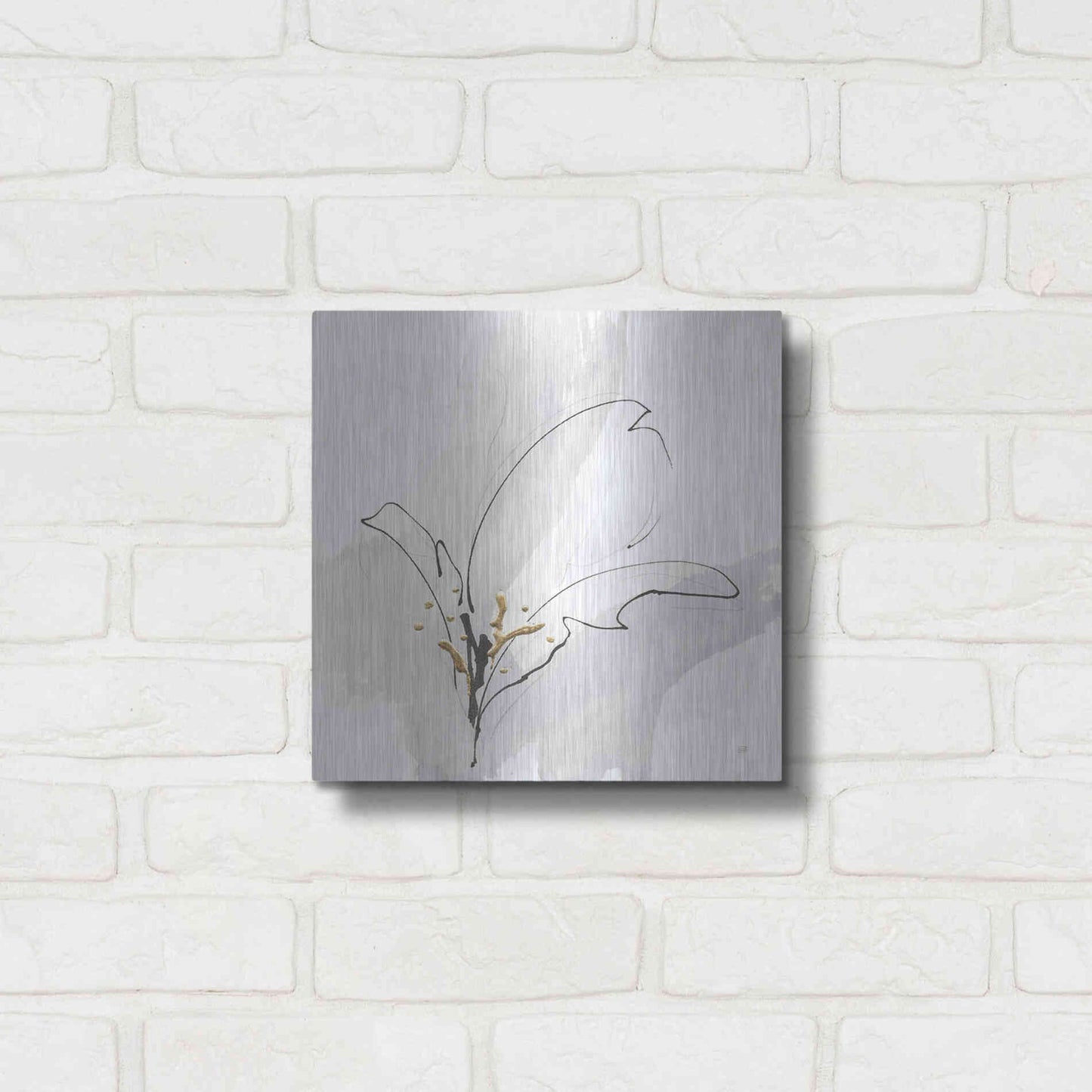 Luxe Metal Art 'Cool Gray VIII' by Chris Paschke, Metal Wall Art,12x12