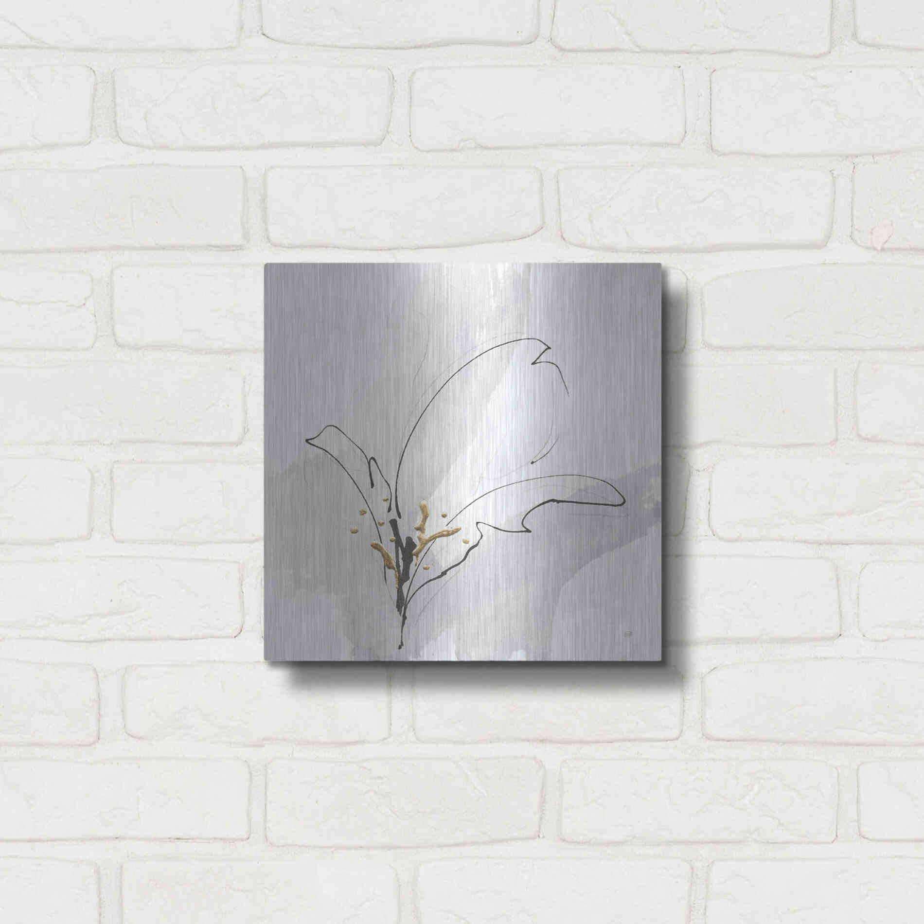 Luxe Metal Art 'Cool Gray VIII' by Chris Paschke, Metal Wall Art,12x12