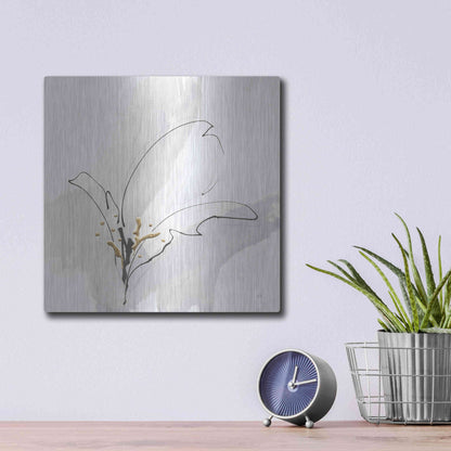 Luxe Metal Art 'Cool Gray VIII' by Chris Paschke, Metal Wall Art,12x12