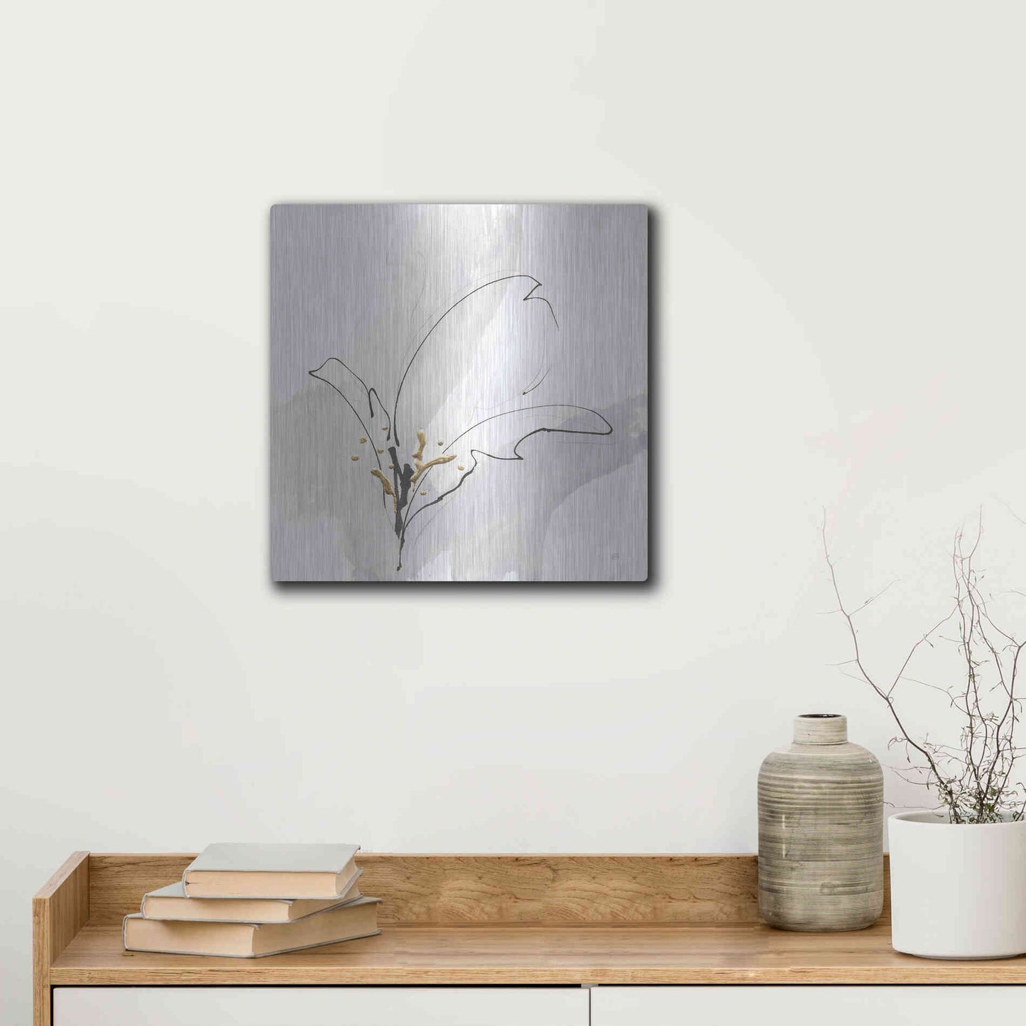 Luxe Metal Art 'Cool Gray VIII' by Chris Paschke, Metal Wall Art,12x12