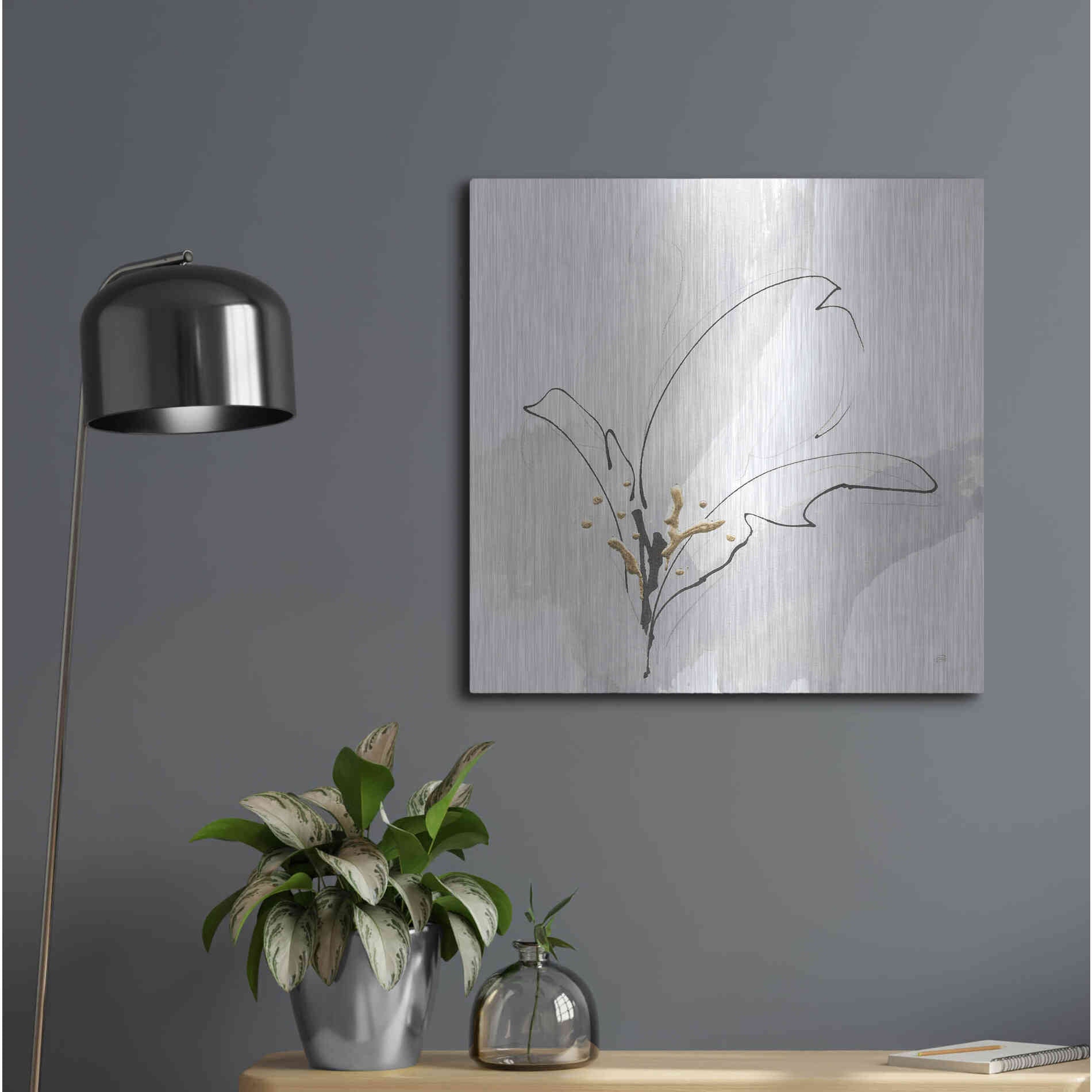 Luxe Metal Art 'Cool Gray VIII' by Chris Paschke, Metal Wall Art,24x24