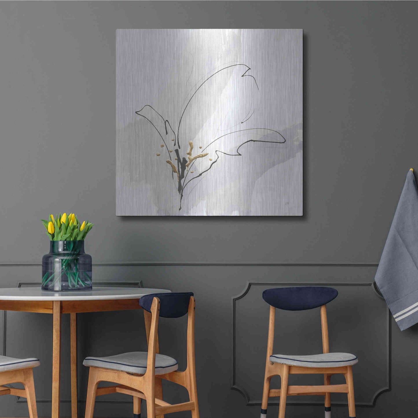 Luxe Metal Art 'Cool Gray VIII' by Chris Paschke, Metal Wall Art,36x36