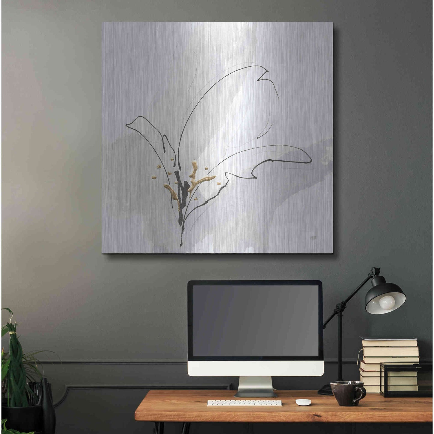 Luxe Metal Art 'Cool Gray VIII' by Chris Paschke, Metal Wall Art,36x36