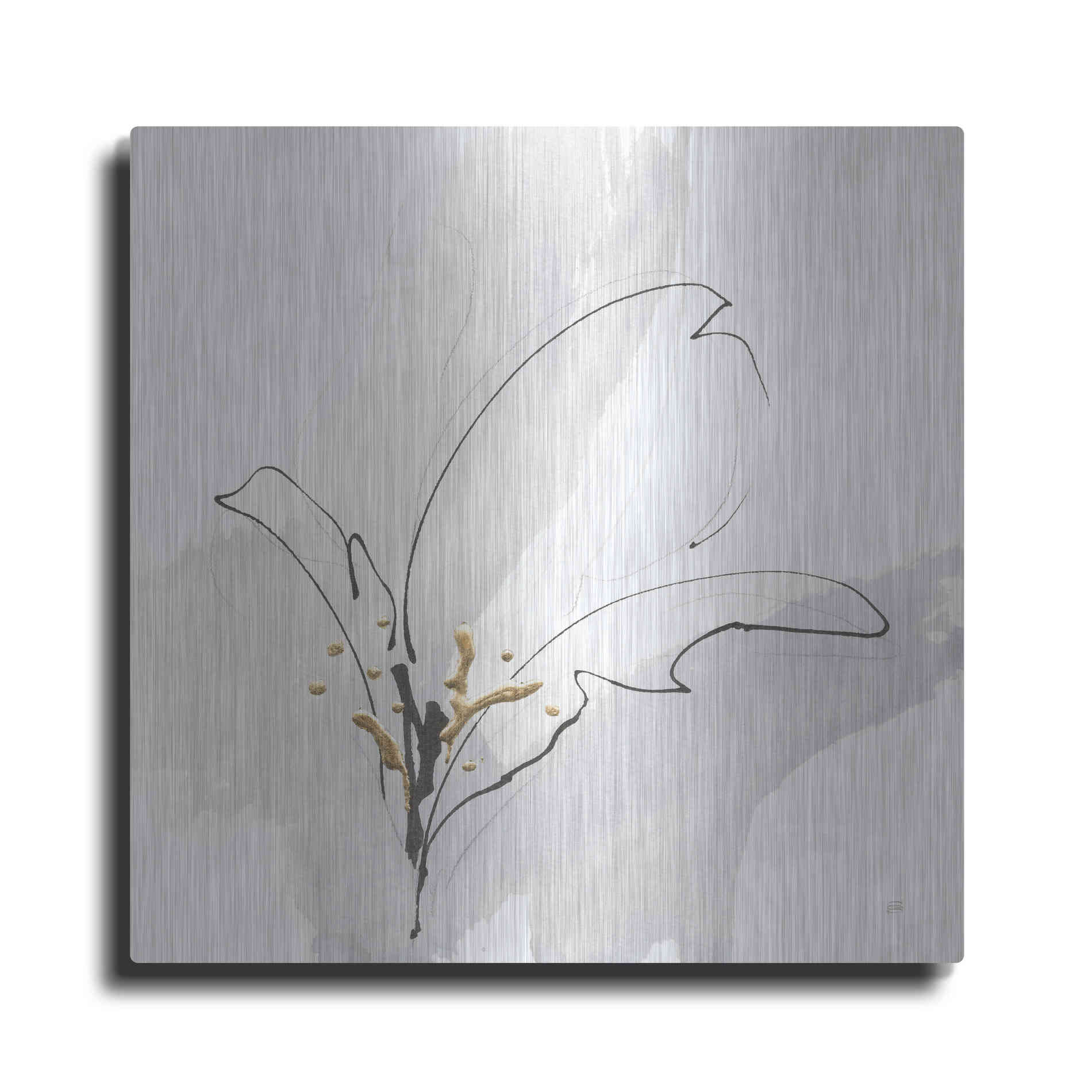Luxe Metal Art 'Cool Gray VIII' by Chris Paschke, Metal Wall Art