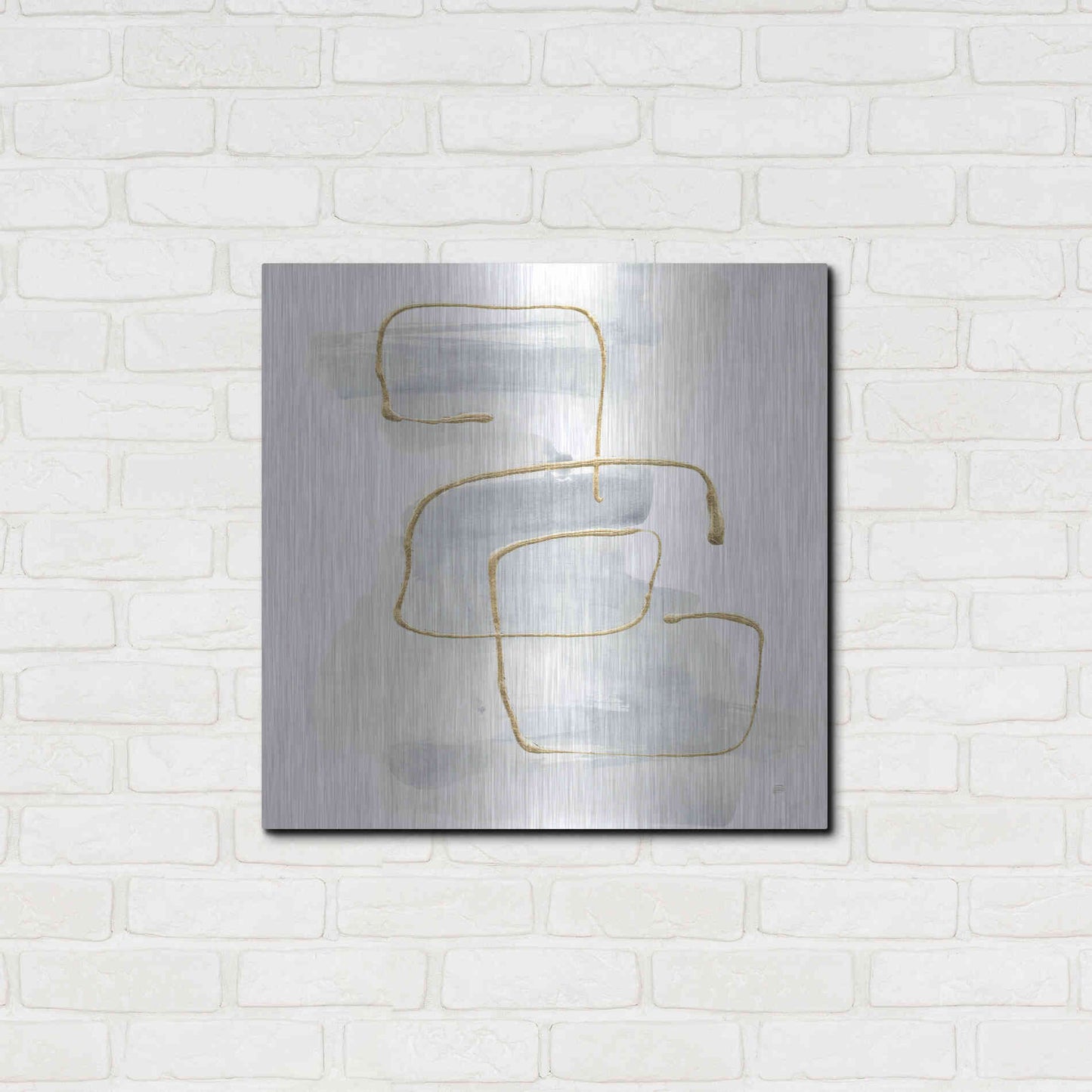 Luxe Metal Art 'Cool Gray Gold I' by Chris Paschke, Metal Wall Art,24x24