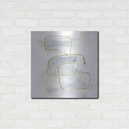 Luxe Metal Art 'Cool Gray Gold I' by Chris Paschke, Metal Wall Art,24x24