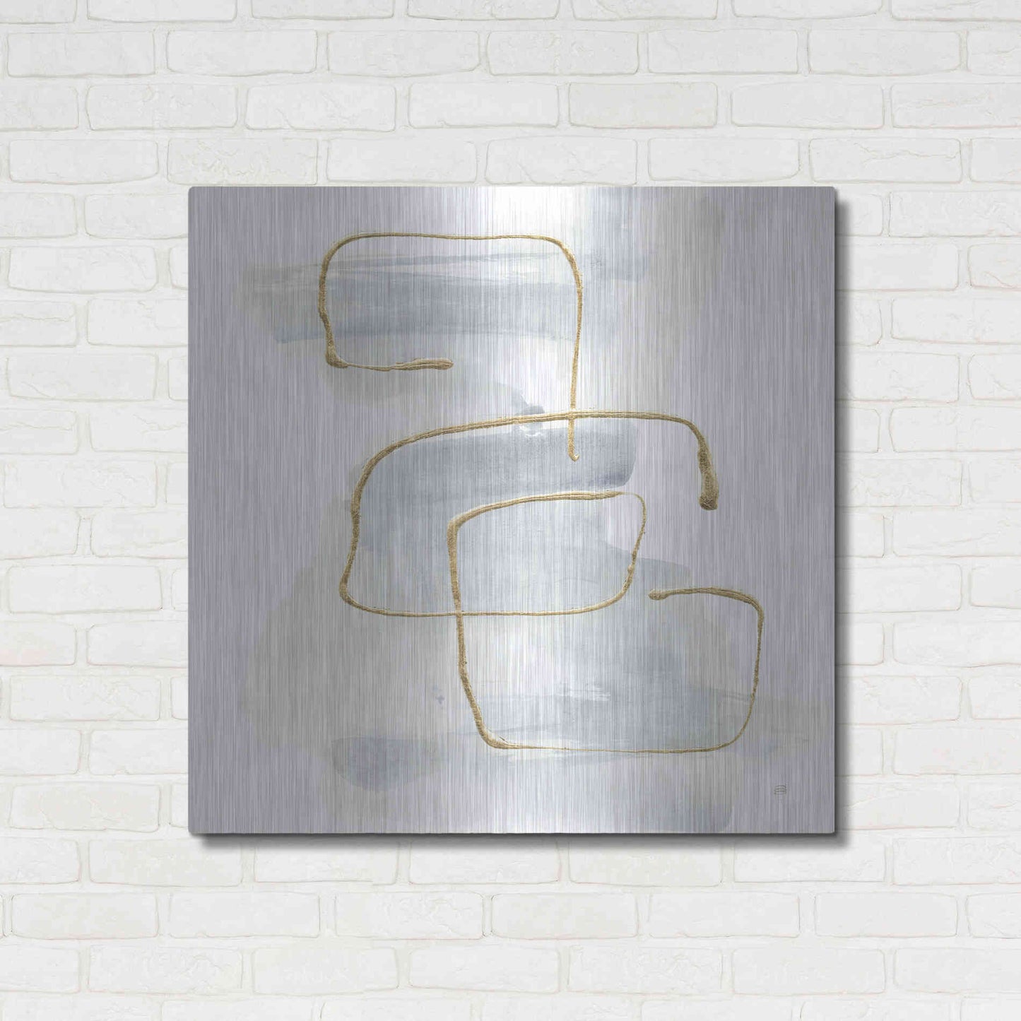 Luxe Metal Art 'Cool Gray Gold I' by Chris Paschke, Metal Wall Art,36x36