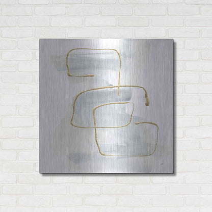 Luxe Metal Art 'Cool Gray Gold I' by Chris Paschke, Metal Wall Art,36x36