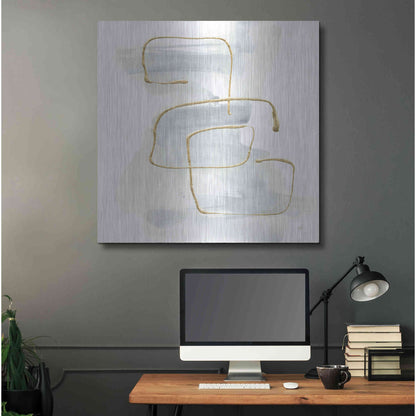 Luxe Metal Art 'Cool Gray Gold I' by Chris Paschke, Metal Wall Art,36x36