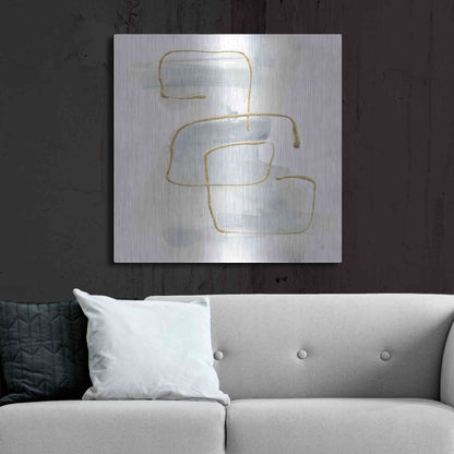 Luxe Metal Art 'Cool Gray Gold I' by Chris Paschke, Metal Wall Art,36x36