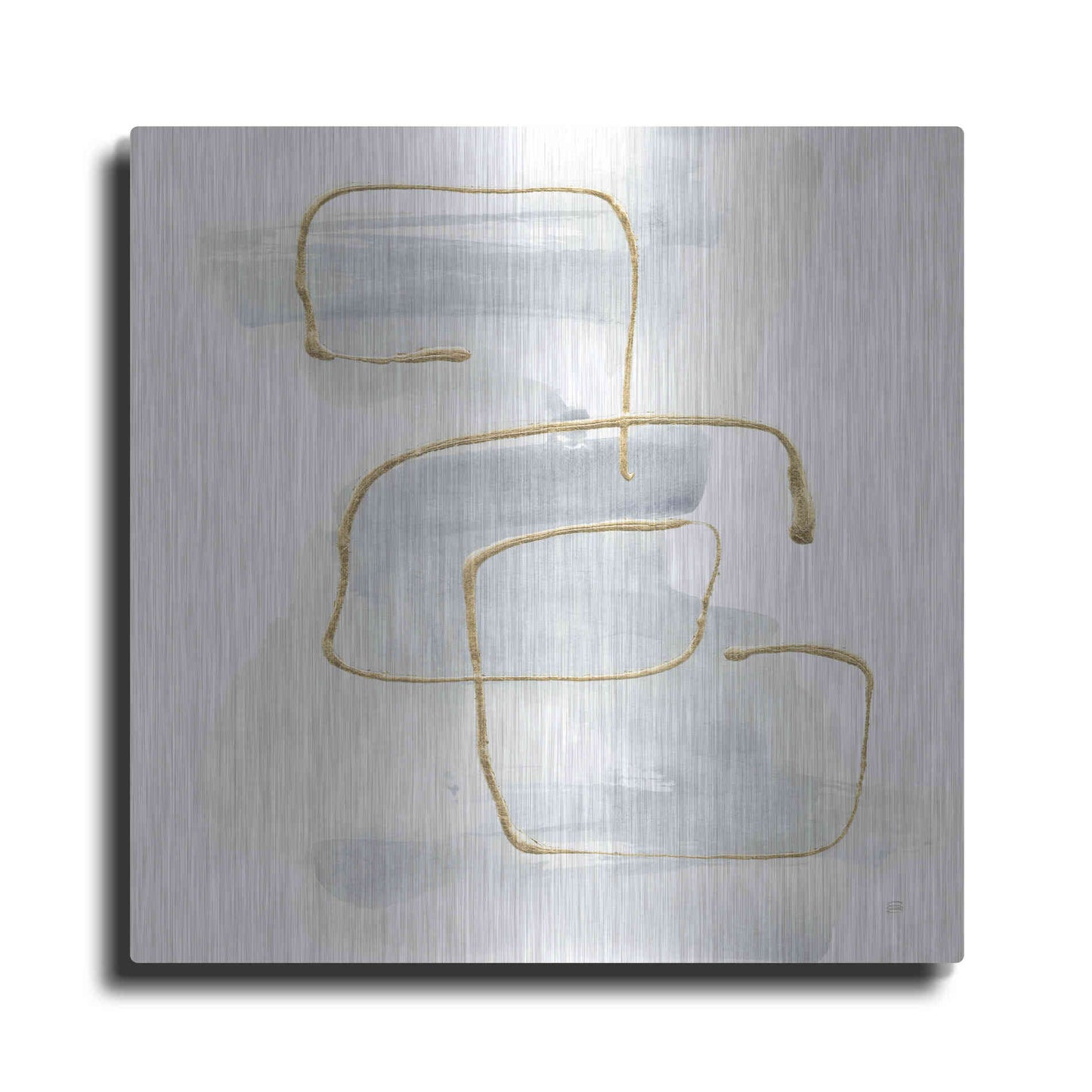 Luxe Metal Art 'Cool Gray Gold I' by Chris Paschke, Metal Wall Art