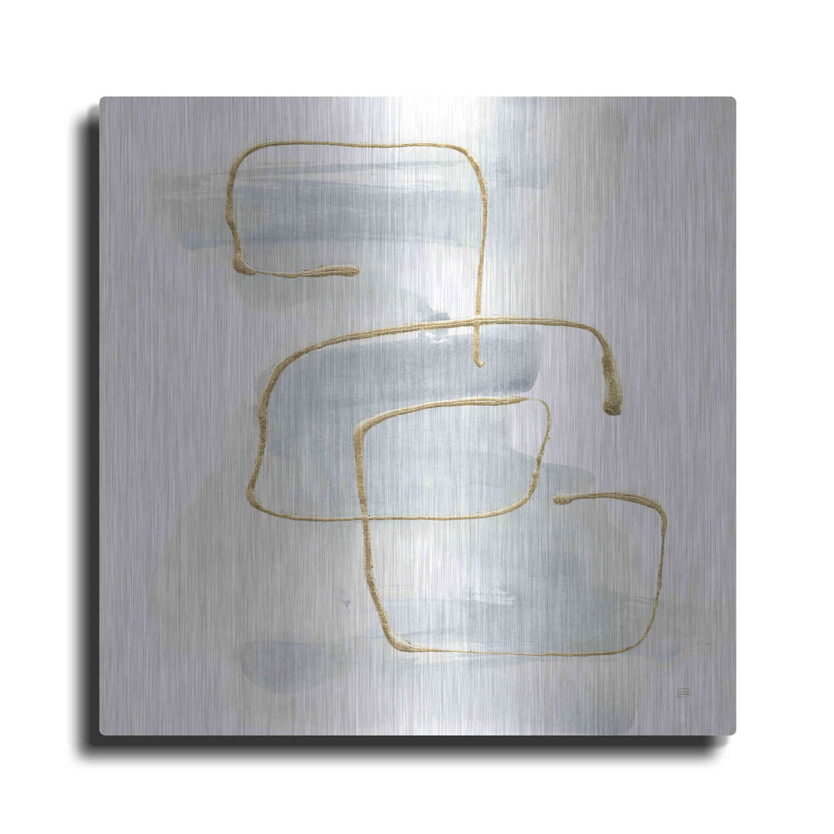 Luxe Metal Art 'Cool Gray Gold I' by Chris Paschke, Metal Wall Art
