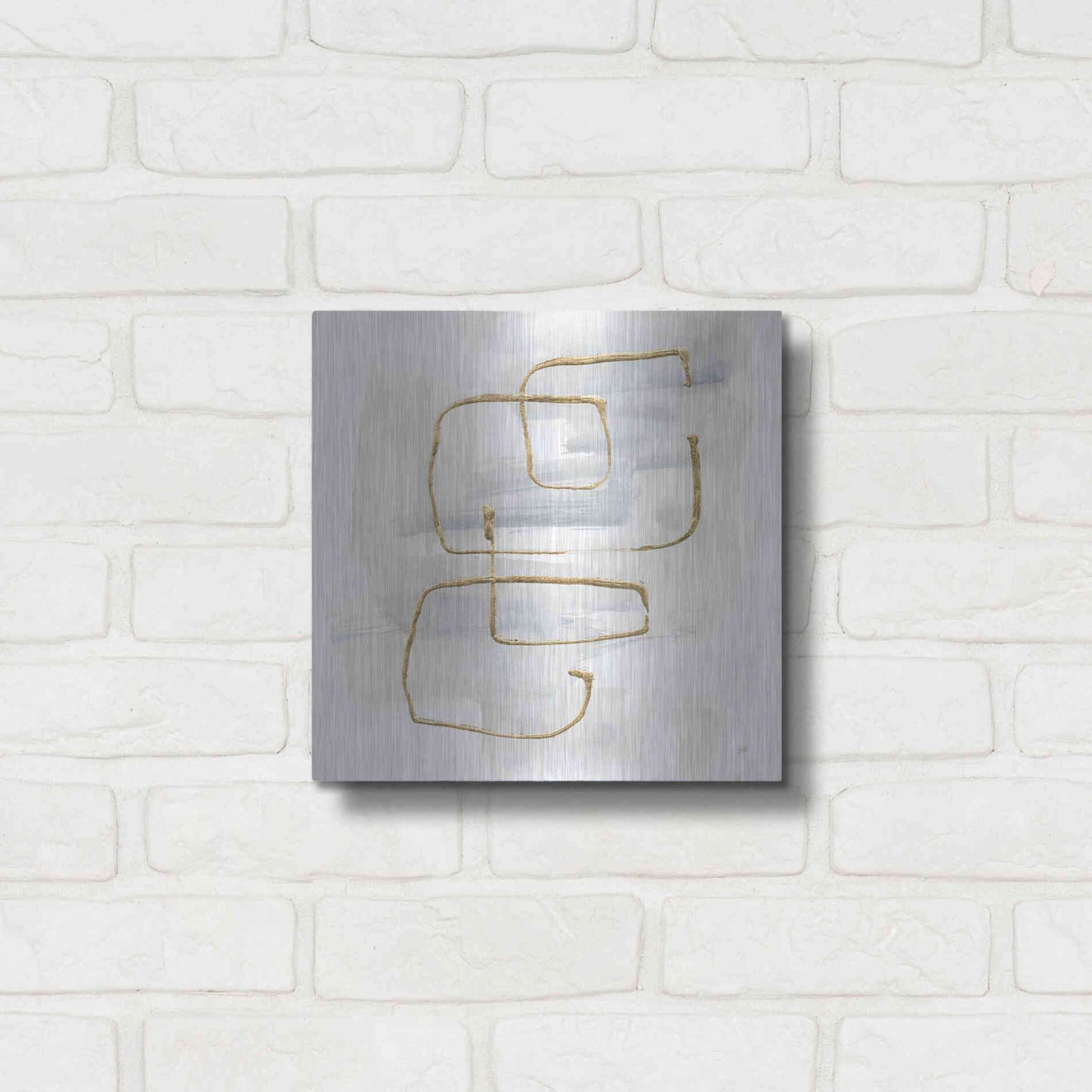 Luxe Metal Art 'Cool Gray Gold II' by Chris Paschke, Metal Wall Art,12x12