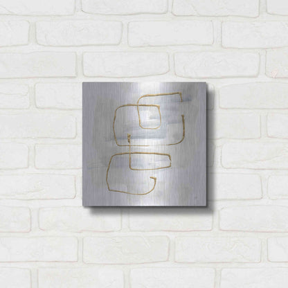 Luxe Metal Art 'Cool Gray Gold II' by Chris Paschke, Metal Wall Art,12x12