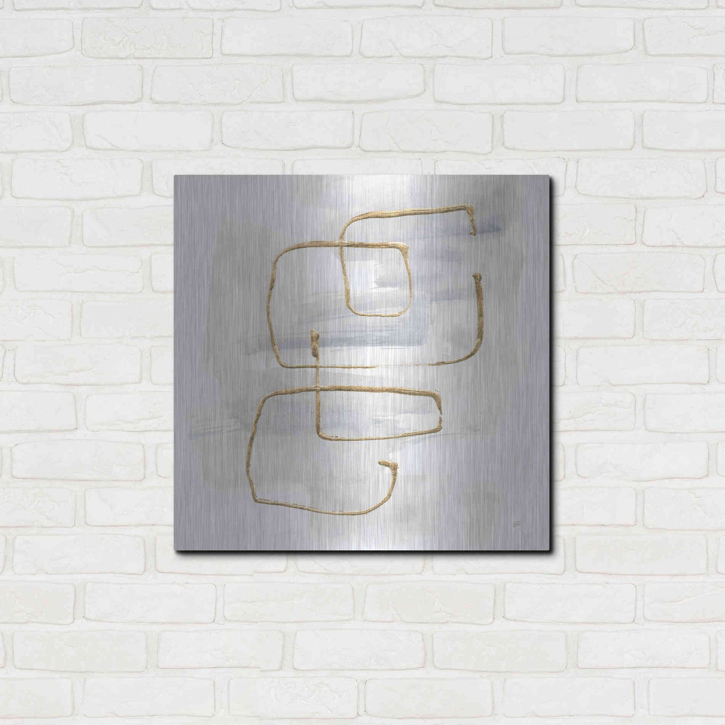 Luxe Metal Art 'Cool Gray Gold II' by Chris Paschke, Metal Wall Art,24x24