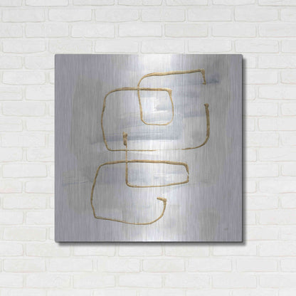 Luxe Metal Art 'Cool Gray Gold II' by Chris Paschke, Metal Wall Art,36x36