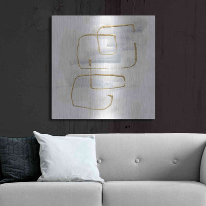 Luxe Metal Art 'Cool Gray Gold II' by Chris Paschke, Metal Wall Art,36x36