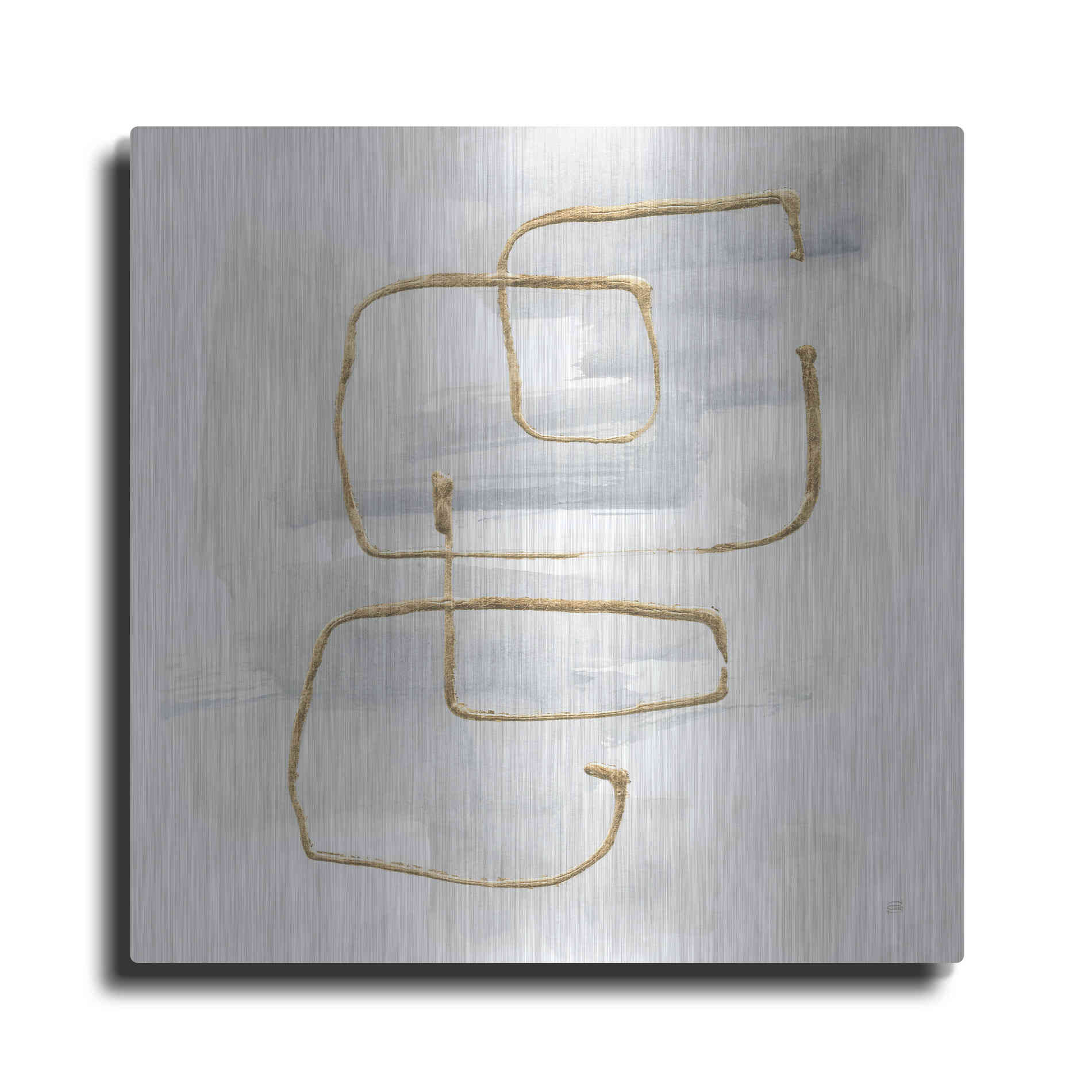 Luxe Metal Art 'Cool Gray Gold II' by Chris Paschke, Metal Wall Art