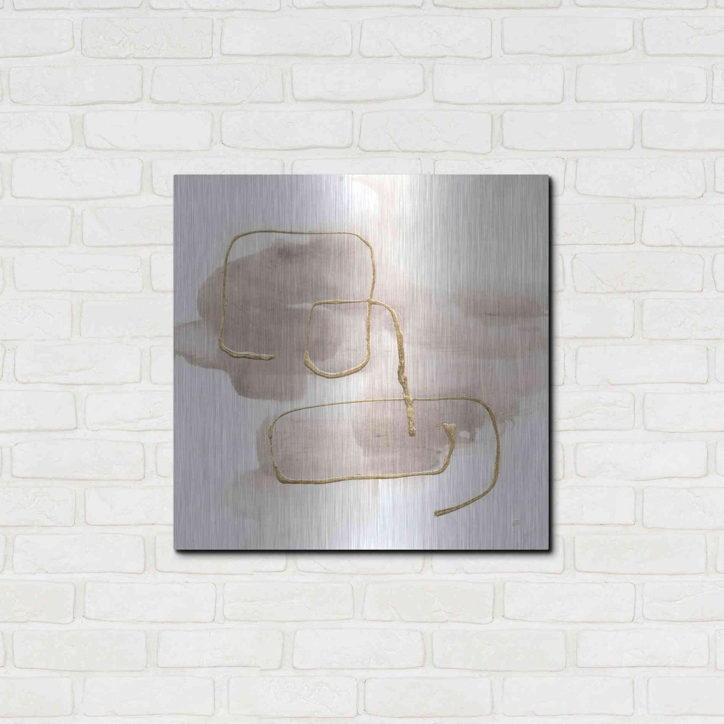 Luxe Metal Art 'Warm Gray Gold I' by Chris Paschke, Metal Wall Art,24x24