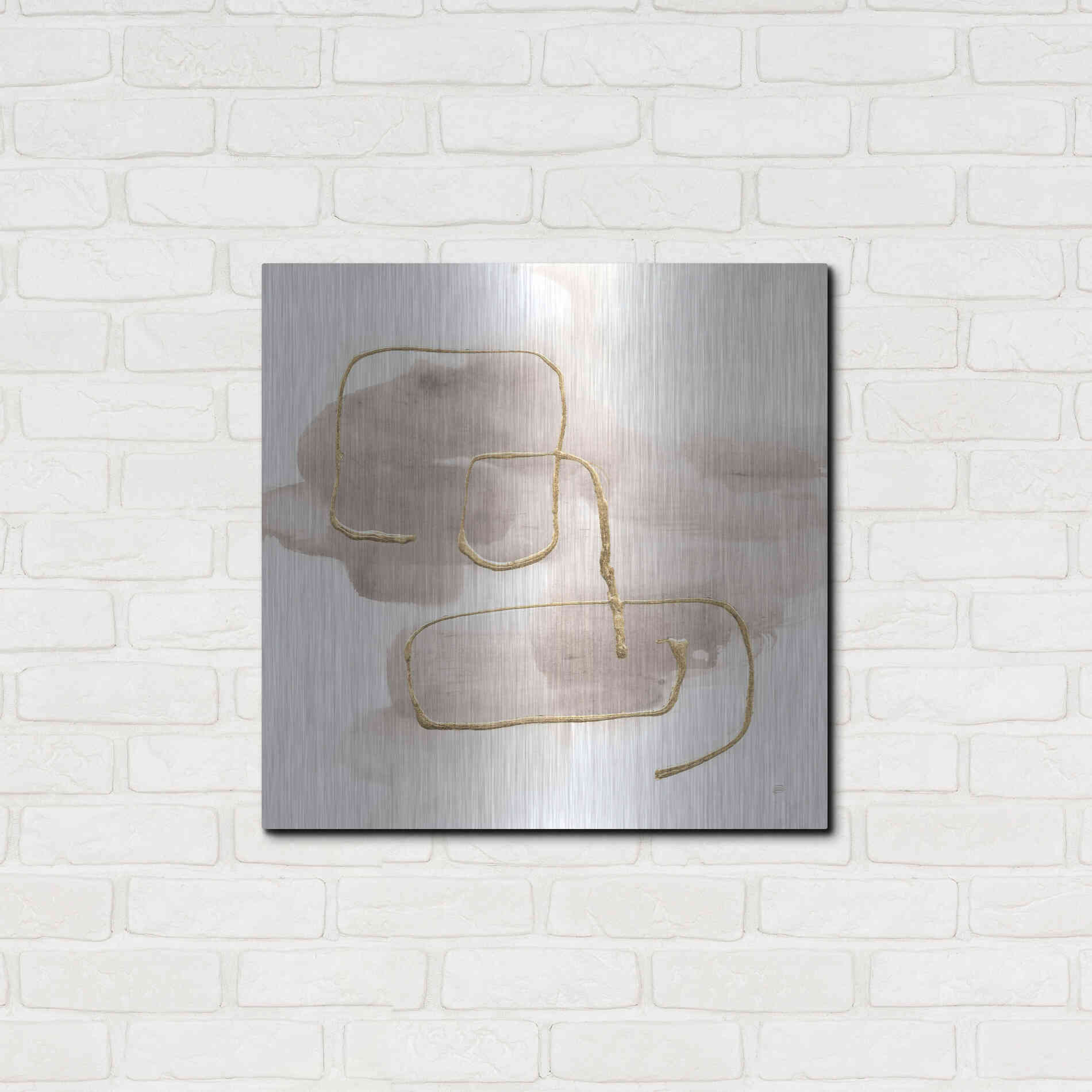 Luxe Metal Art 'Warm Gray Gold I' by Chris Paschke, Metal Wall Art,24x24