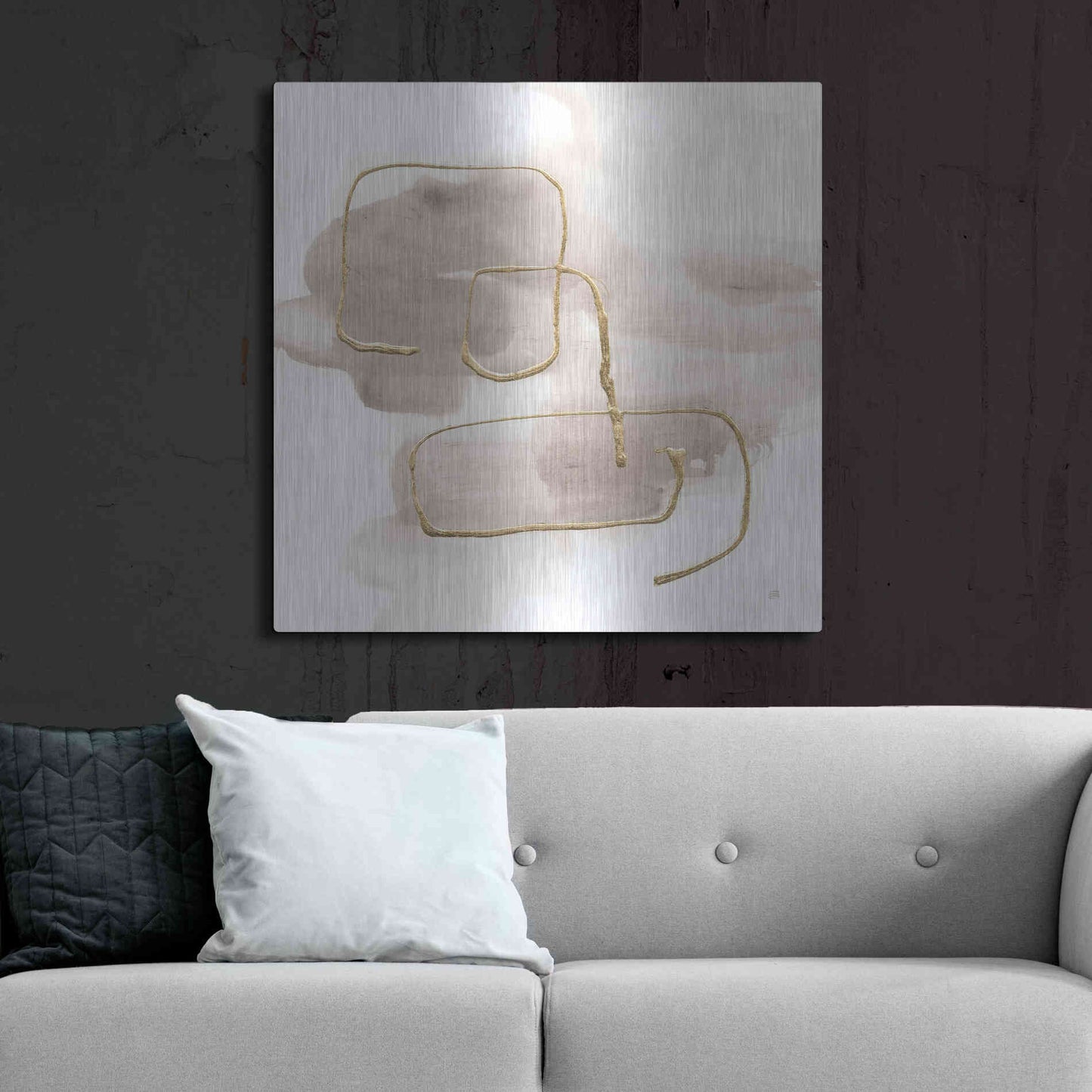 Luxe Metal Art 'Warm Gray Gold I' by Chris Paschke, Metal Wall Art,36x36