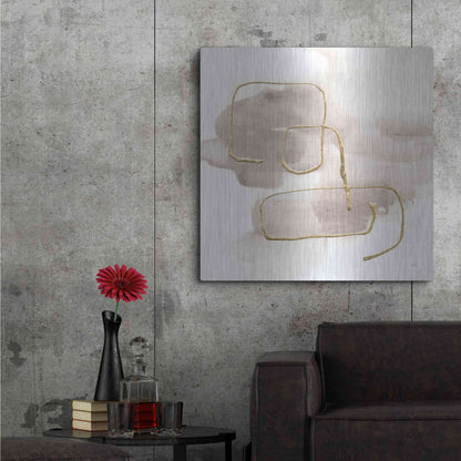 Luxe Metal Art 'Warm Gray Gold I' by Chris Paschke, Metal Wall Art,36x36