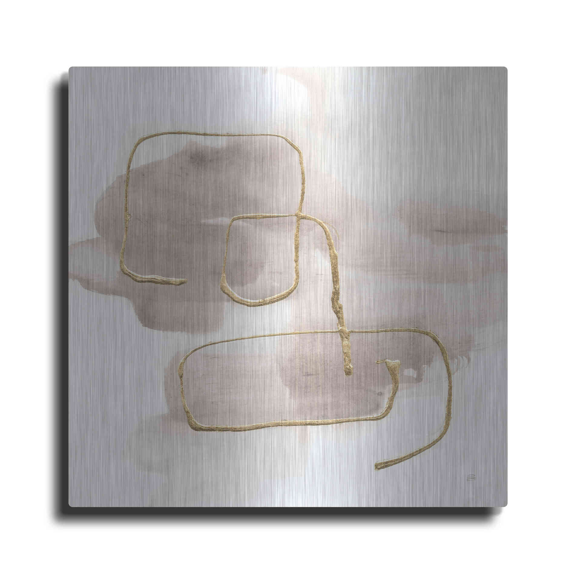 Luxe Metal Art 'Warm Gray Gold I' by Chris Paschke, Metal Wall Art