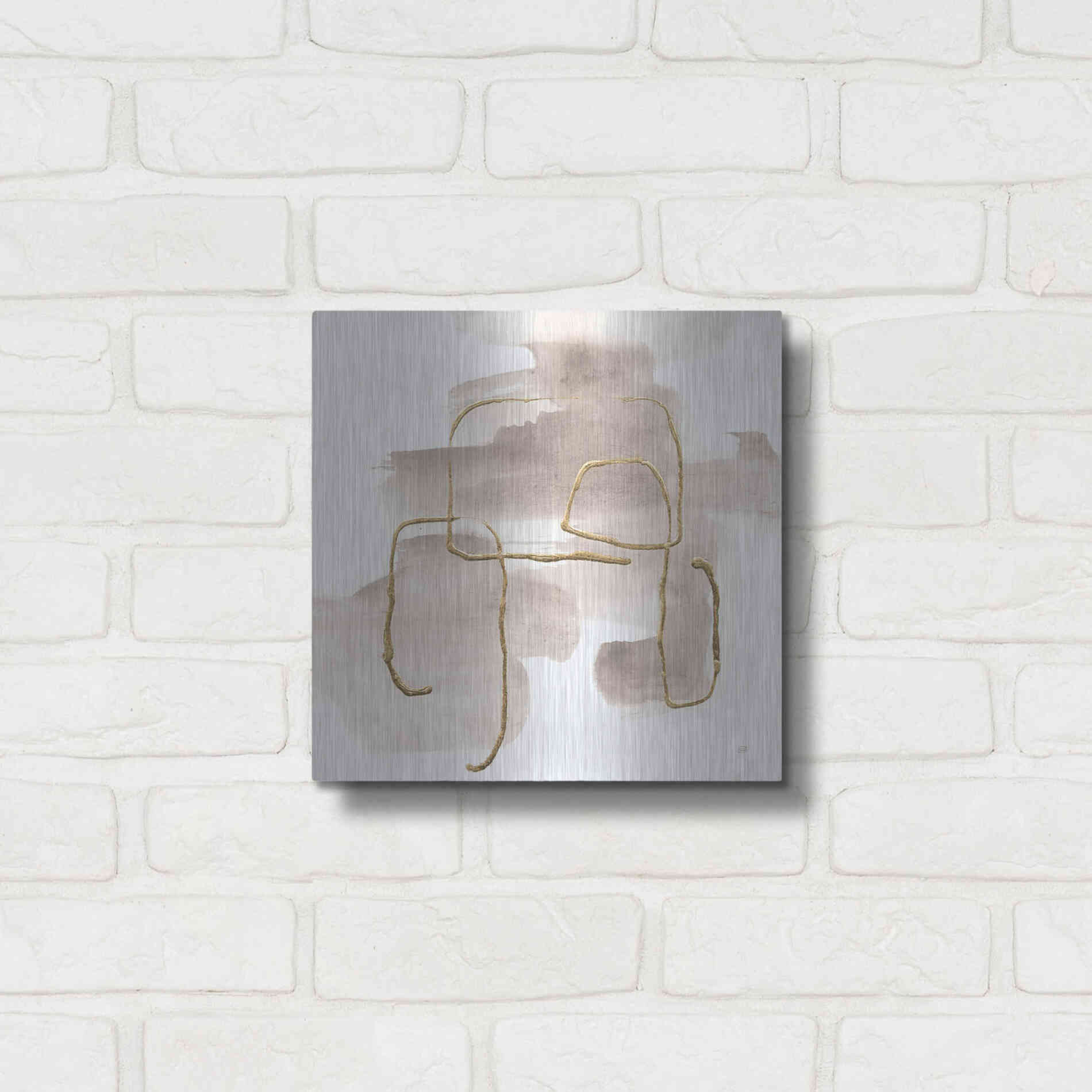 Luxe Metal Art 'Warm Gray Gold II' by Chris Paschke, Metal Wall Art,12x12