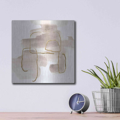 Luxe Metal Art 'Warm Gray Gold II' by Chris Paschke, Metal Wall Art,12x12