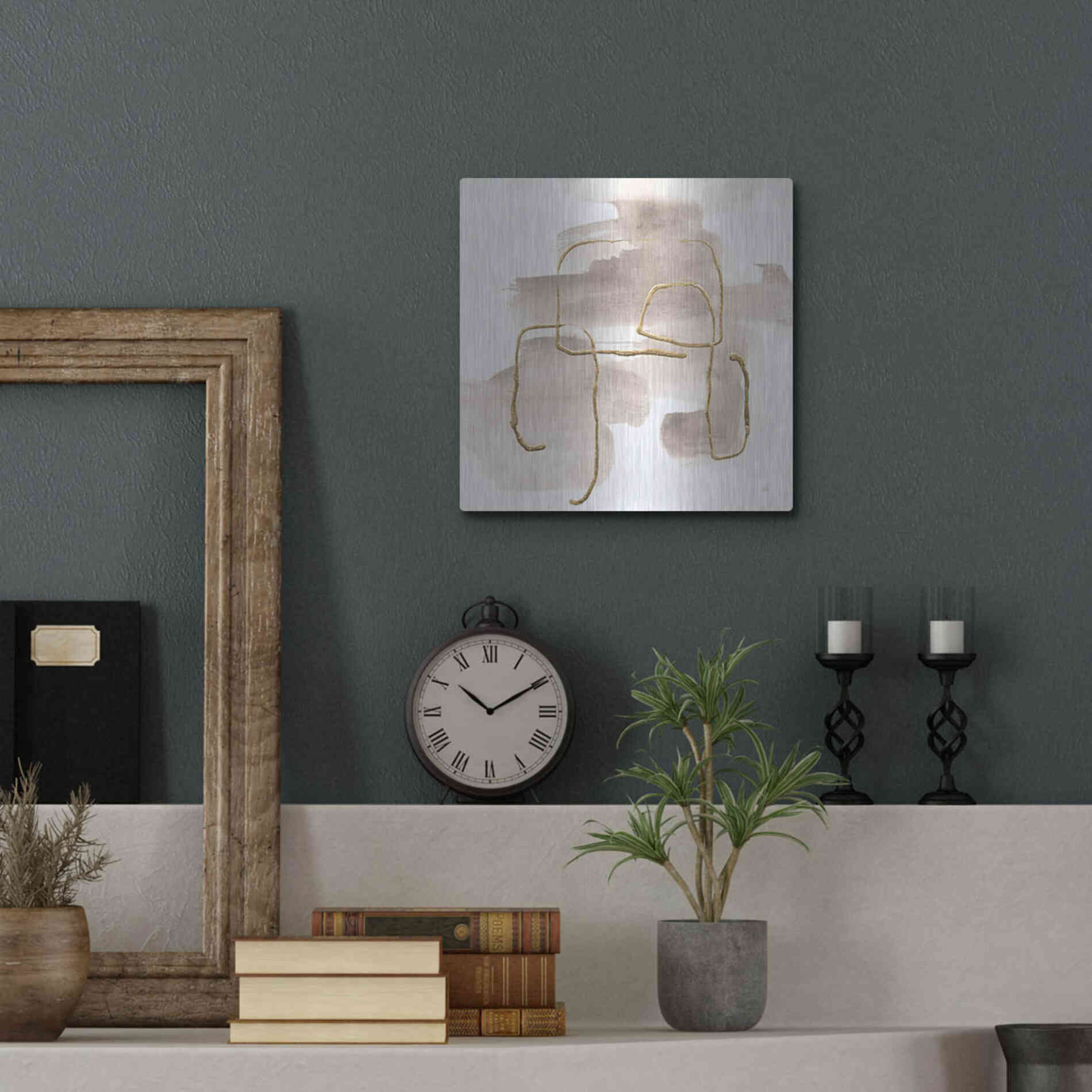 Luxe Metal Art 'Warm Gray Gold II' by Chris Paschke, Metal Wall Art,12x12