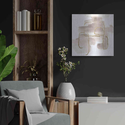 Luxe Metal Art 'Warm Gray Gold II' by Chris Paschke, Metal Wall Art,24x24