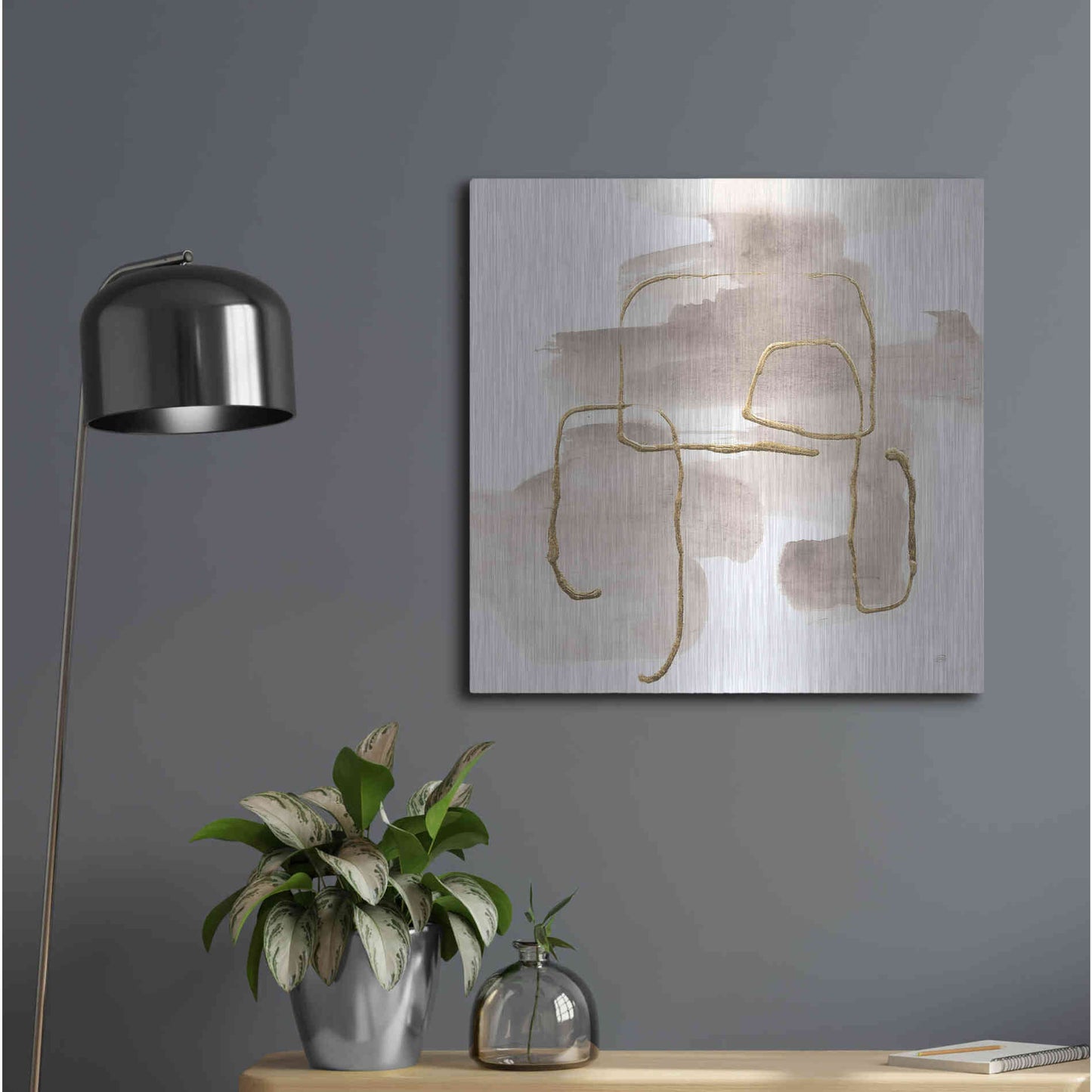Luxe Metal Art 'Warm Gray Gold II' by Chris Paschke, Metal Wall Art,24x24