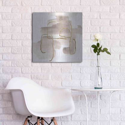 Luxe Metal Art 'Warm Gray Gold II' by Chris Paschke, Metal Wall Art,24x24