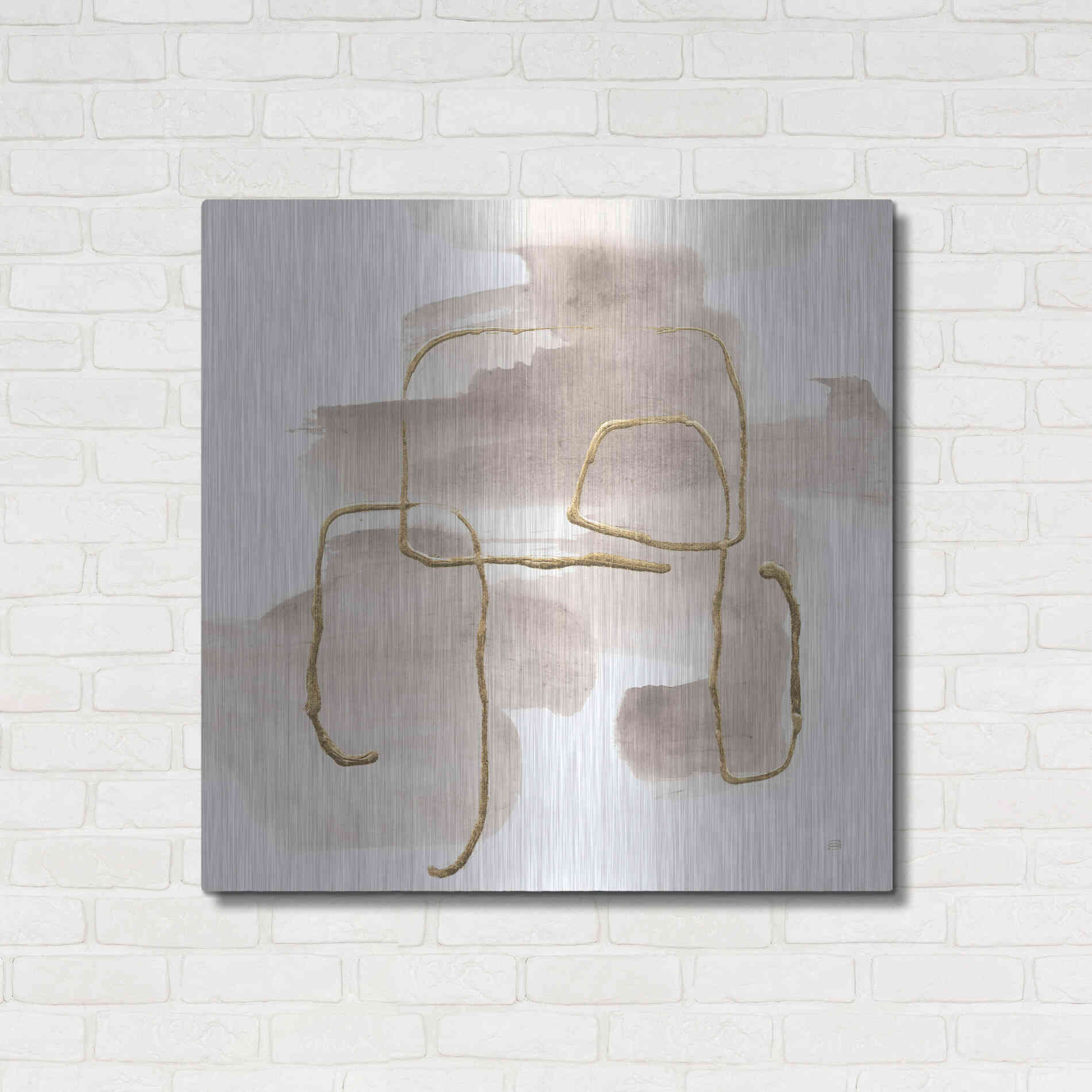 Luxe Metal Art 'Warm Gray Gold II' by Chris Paschke, Metal Wall Art,36x36