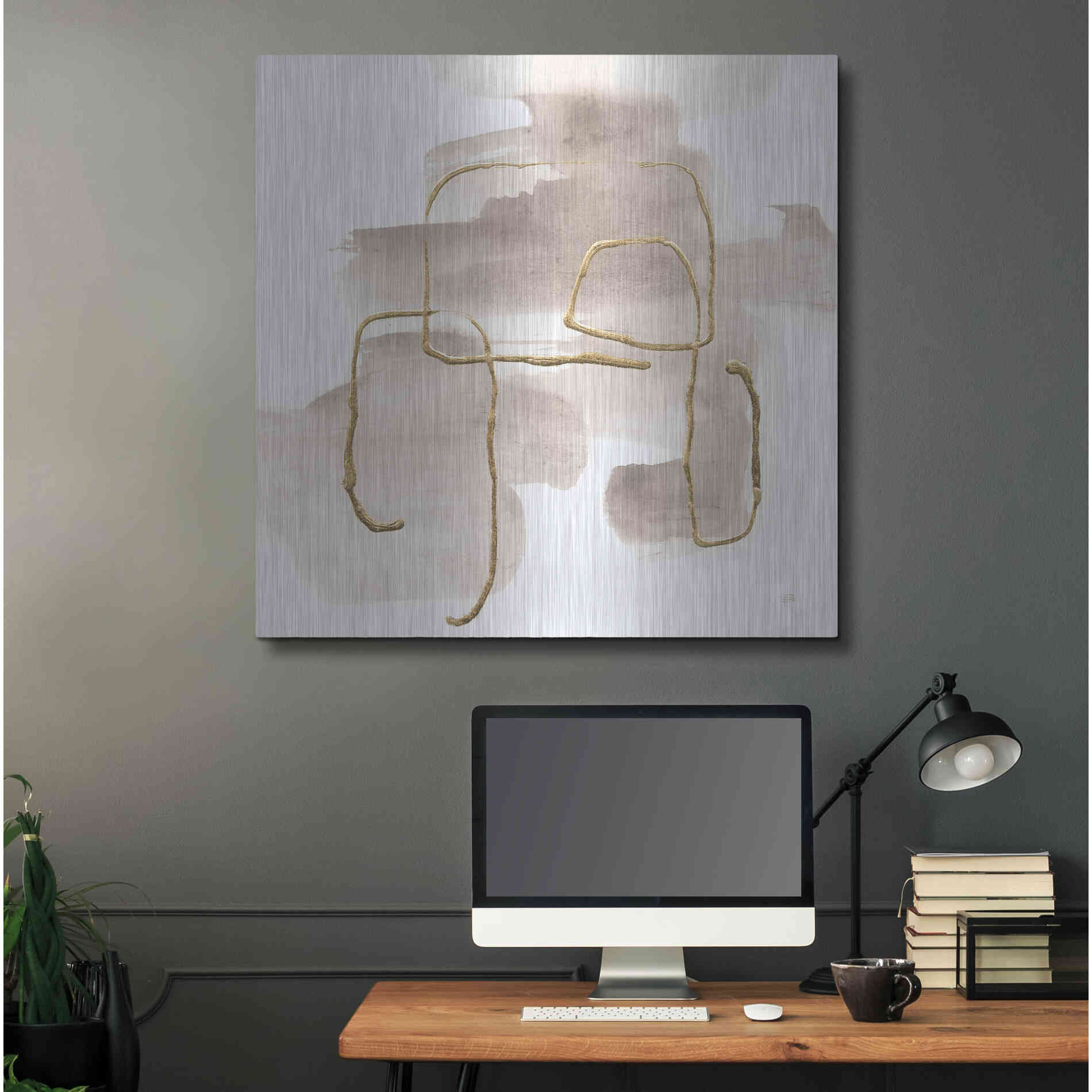 Luxe Metal Art 'Warm Gray Gold II' by Chris Paschke, Metal Wall Art,36x36