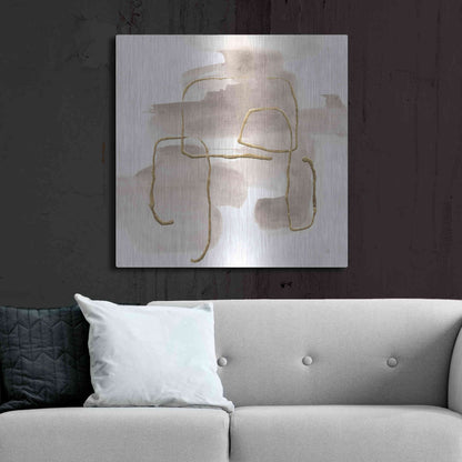 Luxe Metal Art 'Warm Gray Gold II' by Chris Paschke, Metal Wall Art,36x36