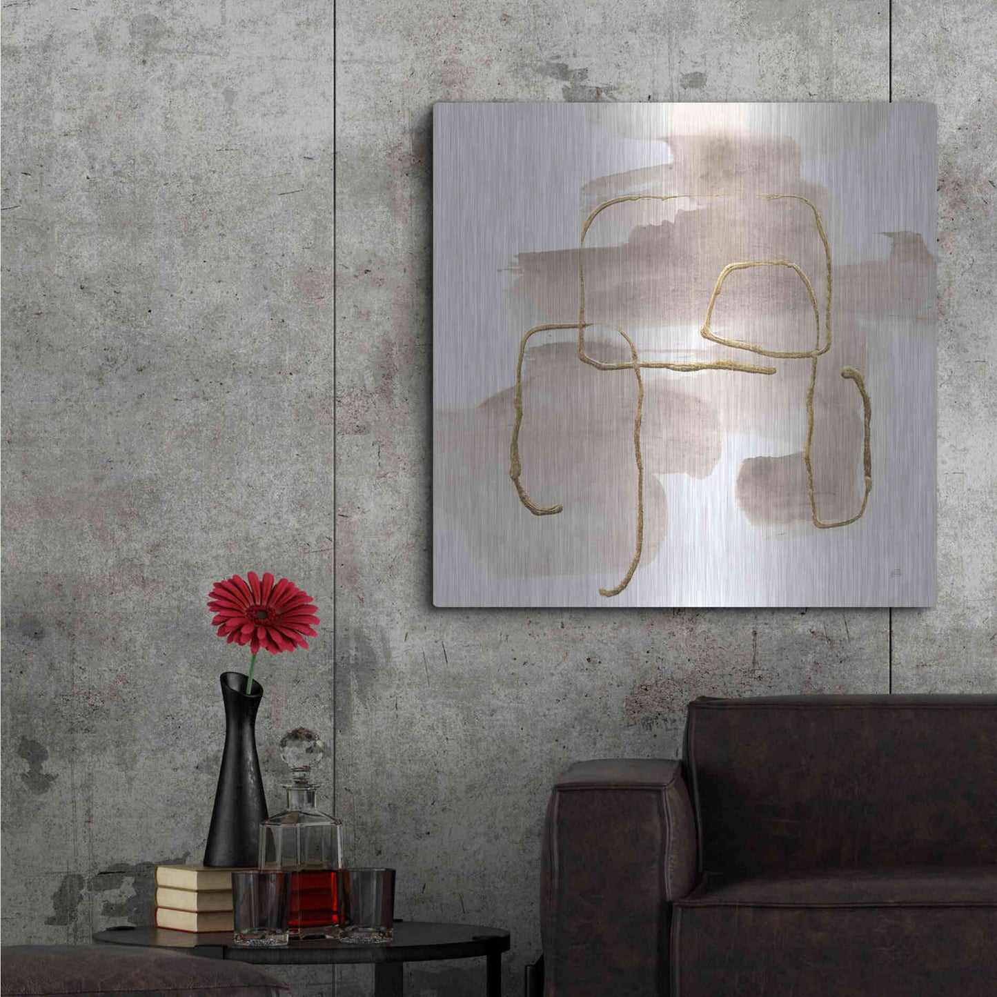 Luxe Metal Art 'Warm Gray Gold II' by Chris Paschke, Metal Wall Art,36x36