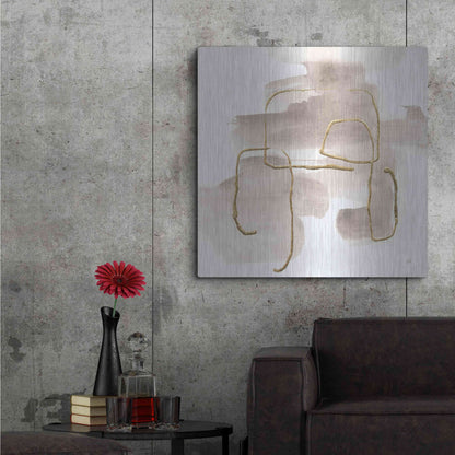 Luxe Metal Art 'Warm Gray Gold II' by Chris Paschke, Metal Wall Art,36x36