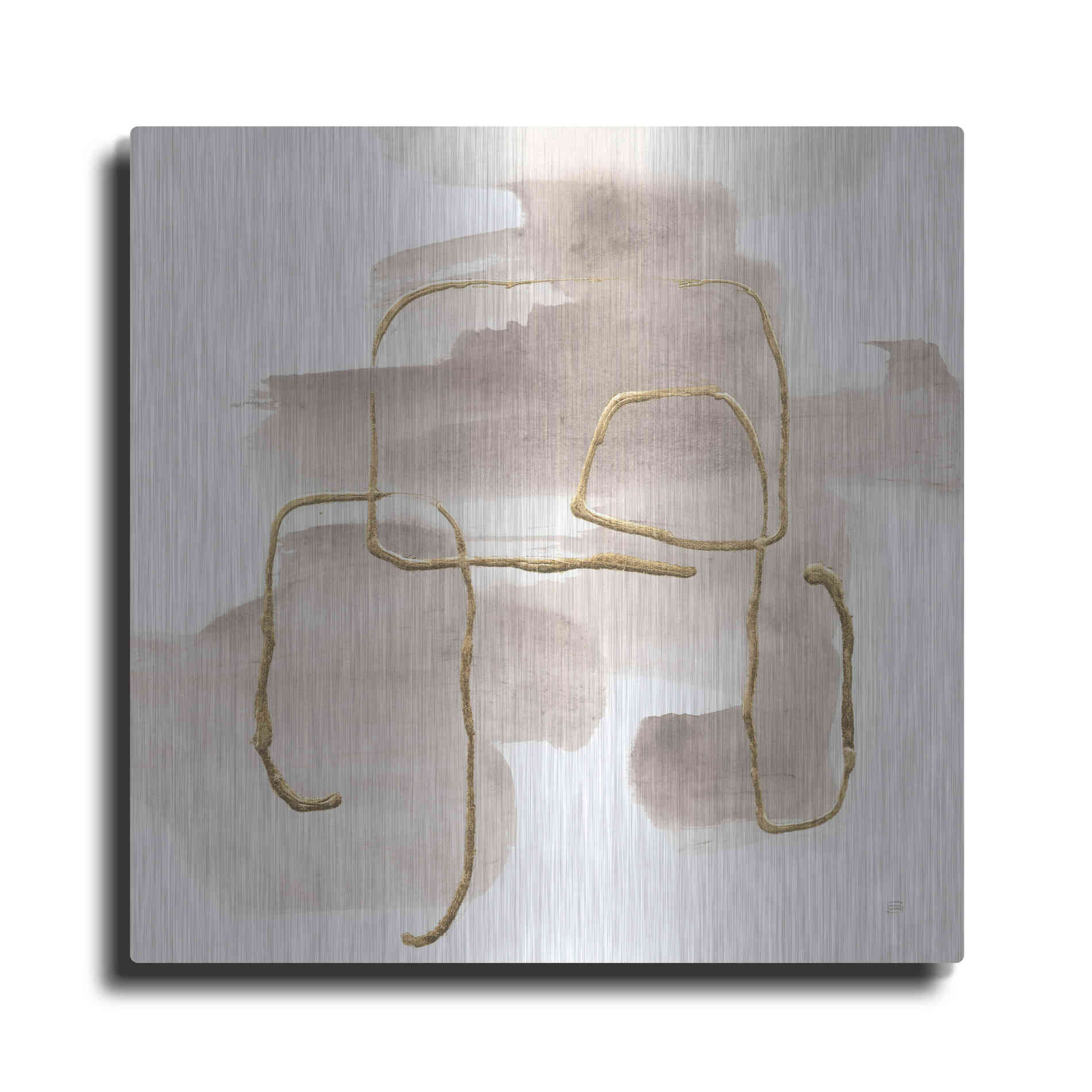 Luxe Metal Art 'Warm Gray Gold II' by Chris Paschke, Metal Wall Art