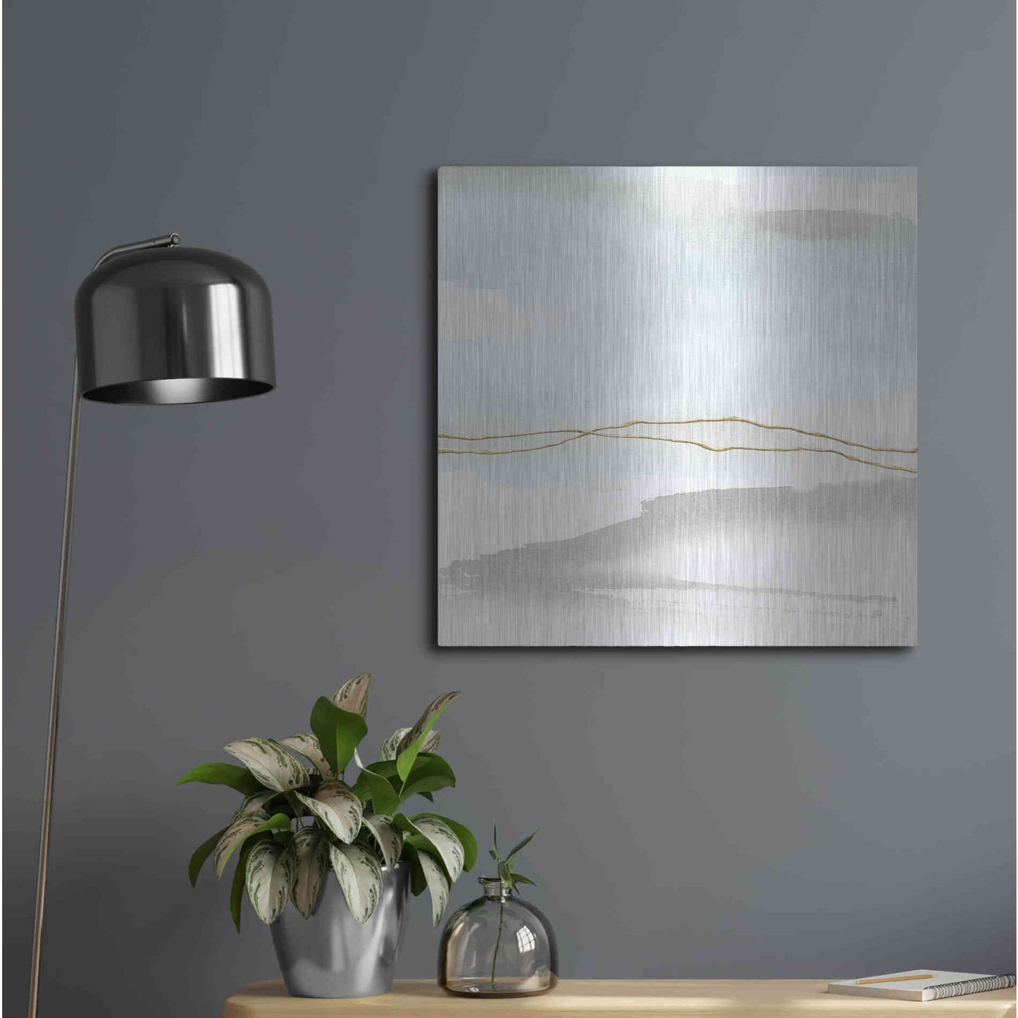 Luxe Metal Art 'Gold Horizon II' by Chris Paschke, Metal Wall Art,24x24