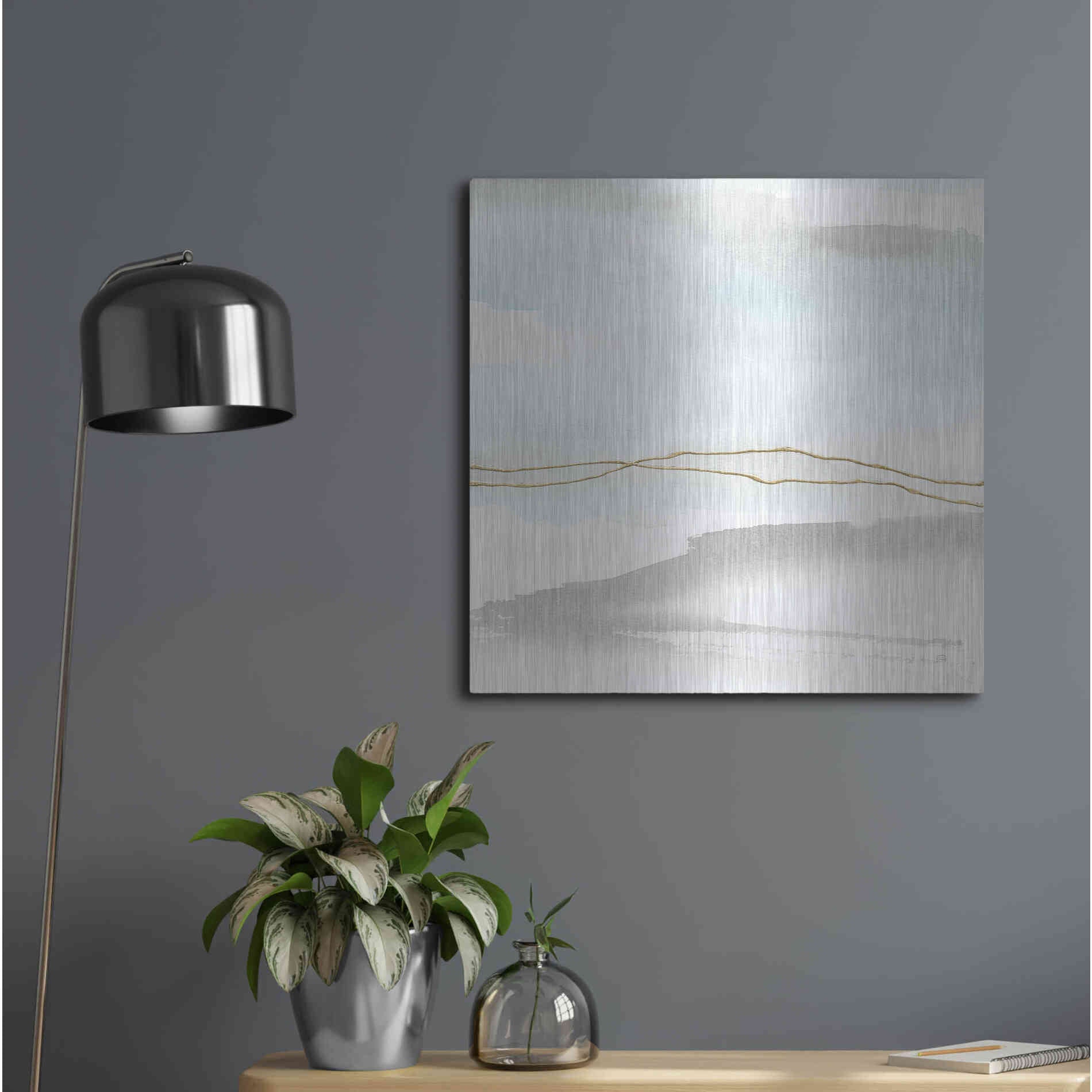 Luxe Metal Art 'Gold Horizon II' by Chris Paschke, Metal Wall Art,24x24