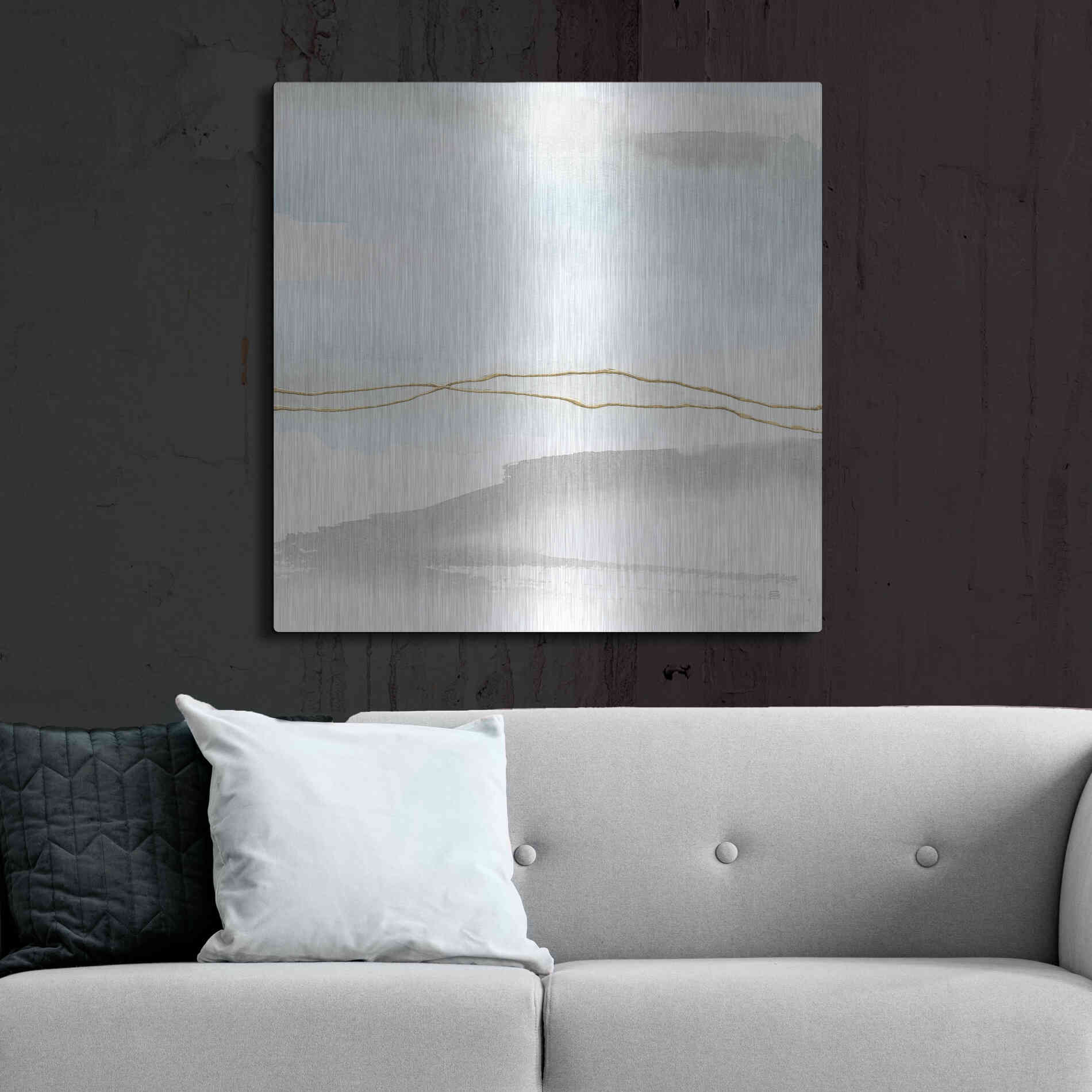 Luxe Metal Art 'Gold Horizon II' by Chris Paschke, Metal Wall Art,36x36