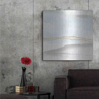 Luxe Metal Art 'Gold Horizon II' by Chris Paschke, Metal Wall Art,36x36