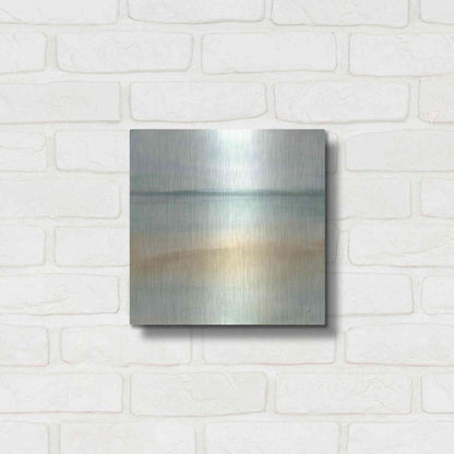 Luxe Metal Art 'Mint and Sand I' by Chris Paschke, Metal Wall Art,12x12