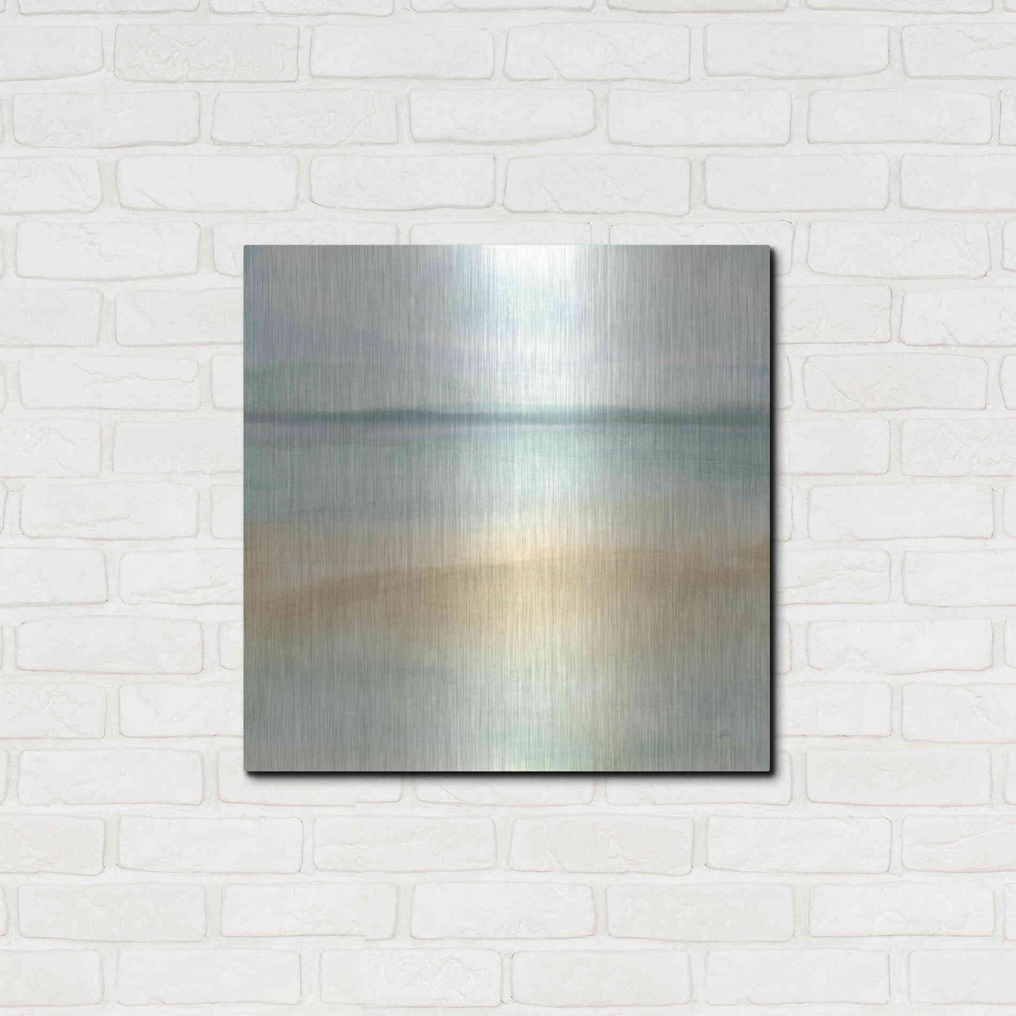 Luxe Metal Art 'Mint and Sand I' by Chris Paschke, Metal Wall Art,24x24