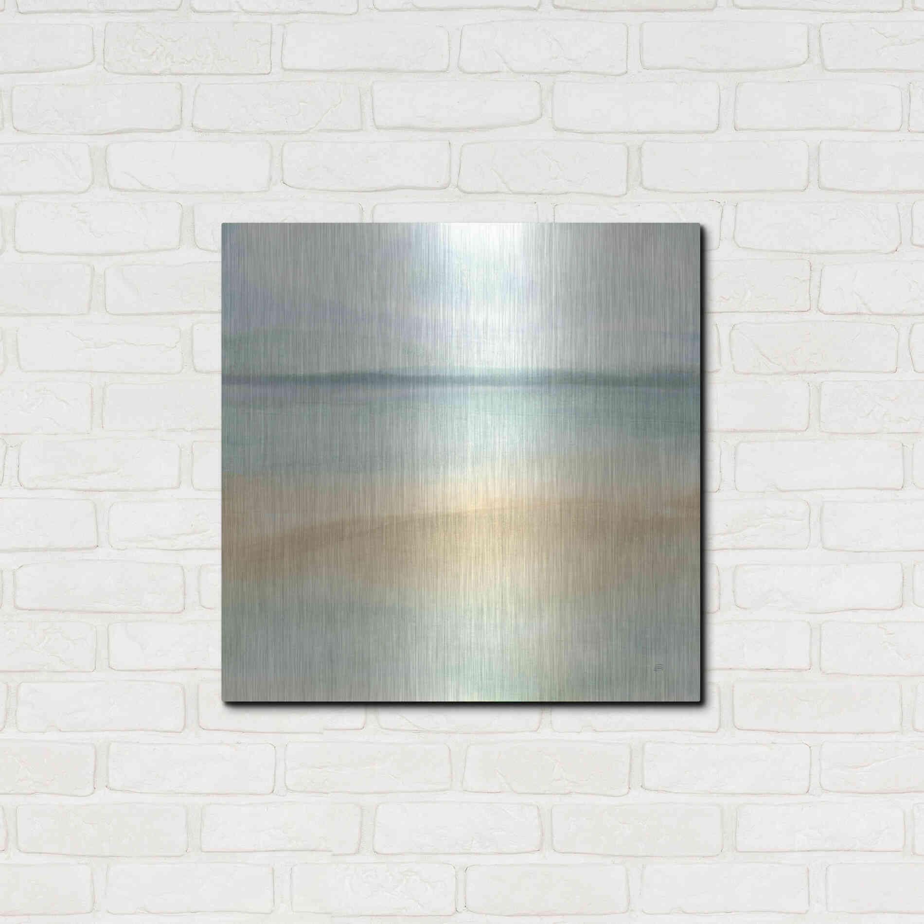 Luxe Metal Art 'Mint and Sand I' by Chris Paschke, Metal Wall Art,24x24