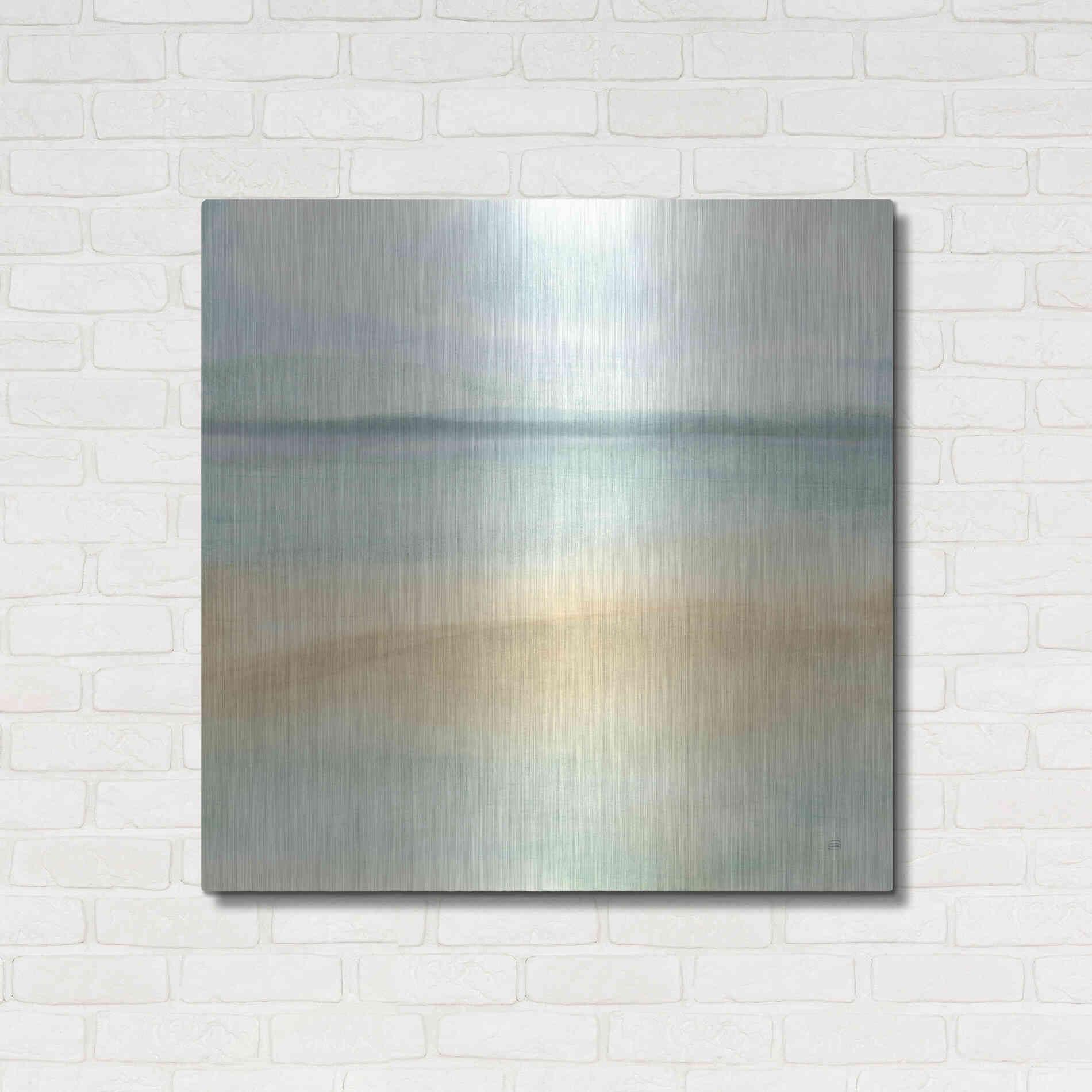 Luxe Metal Art 'Mint and Sand I' by Chris Paschke, Metal Wall Art,36x36