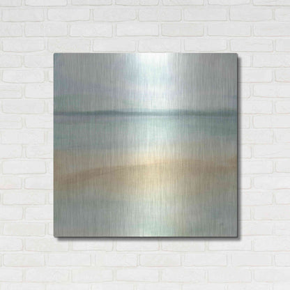 Luxe Metal Art 'Mint and Sand I' by Chris Paschke, Metal Wall Art,36x36